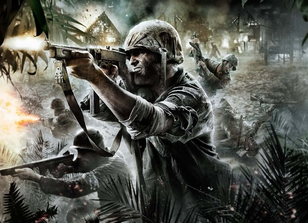 An Exciting And Intense Round Of Call Of Duty: Zombies Background