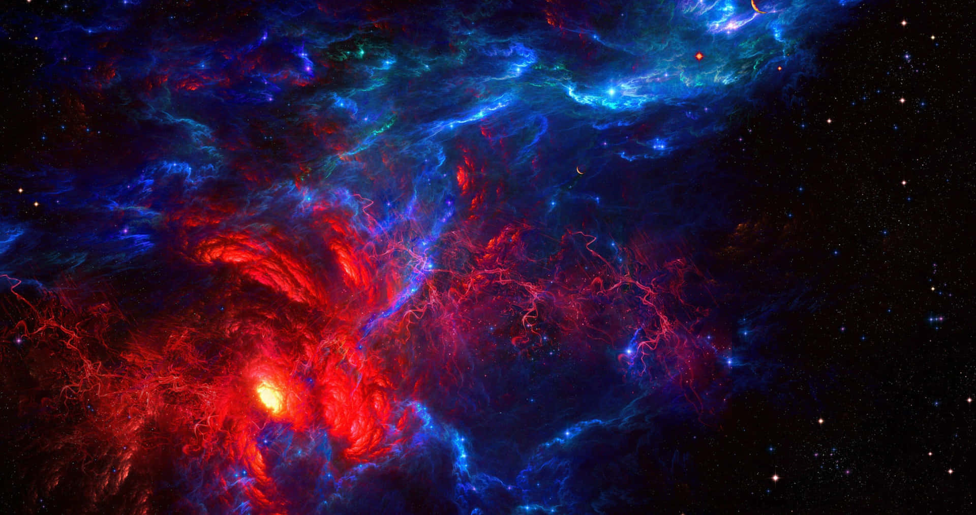 “an Exhilarating View Of The Deep Red Hues Of Outer Space.” Background