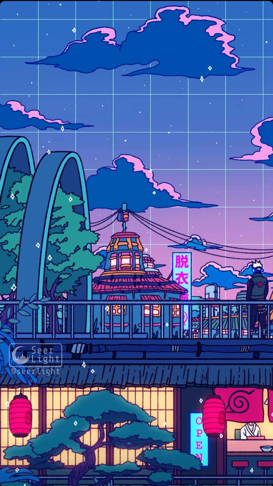 An Exotic Landscape In The World Of Naruto Background