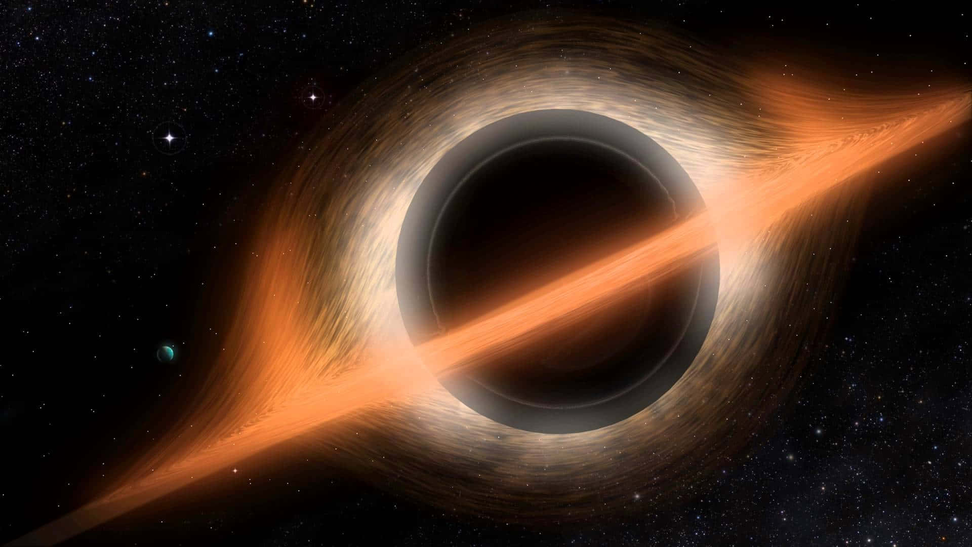 An Expanding Black Hole From The Sci-fi Epic Interstellar. Background