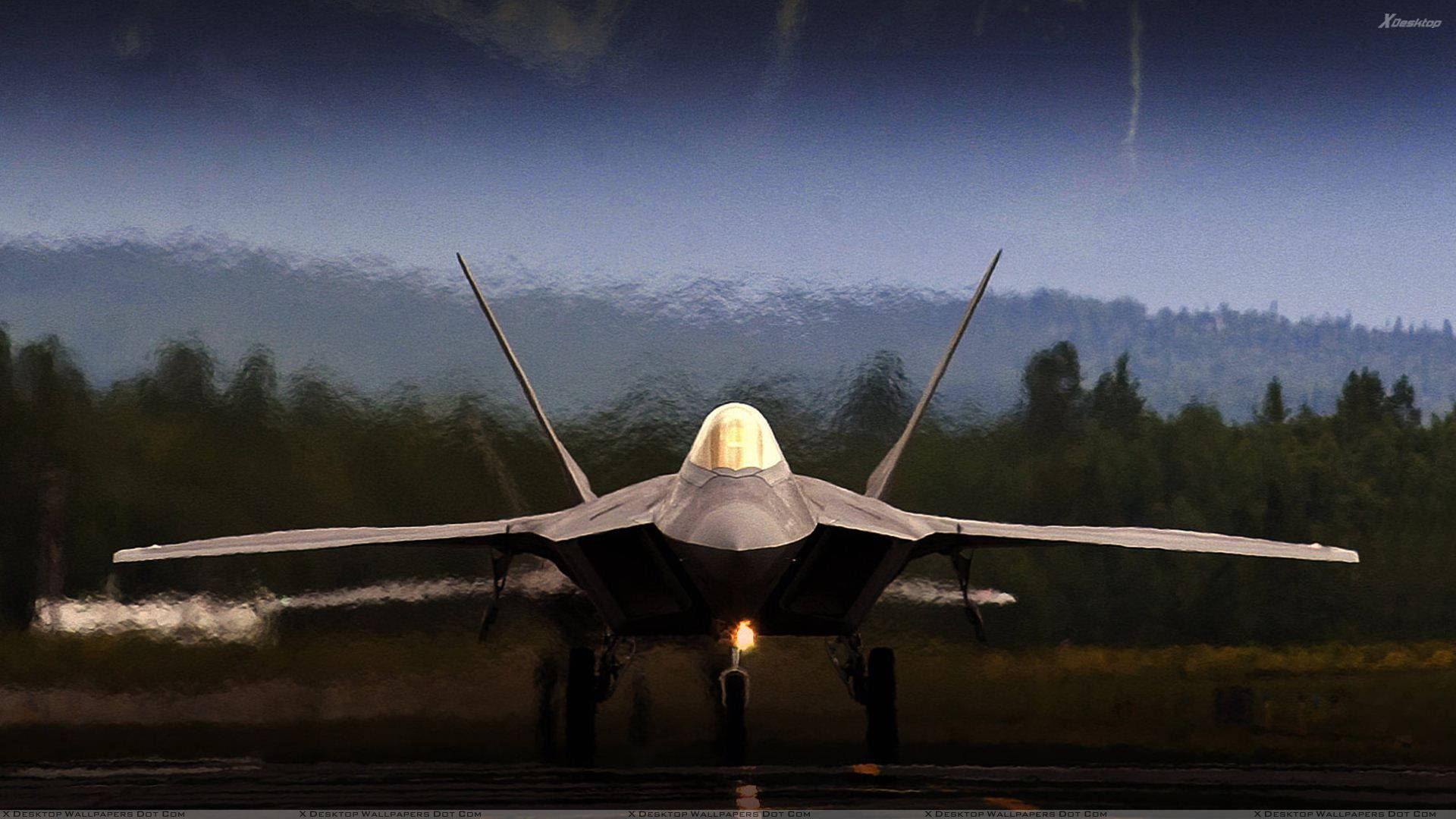 An Exquisite Display Of Power - F-22 Raptor Jet Fighter Background