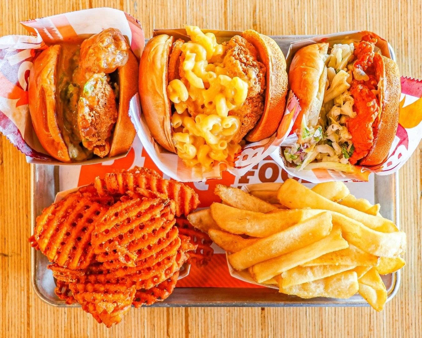 An Extra-large Feast - High Servings Of Fast Food Background