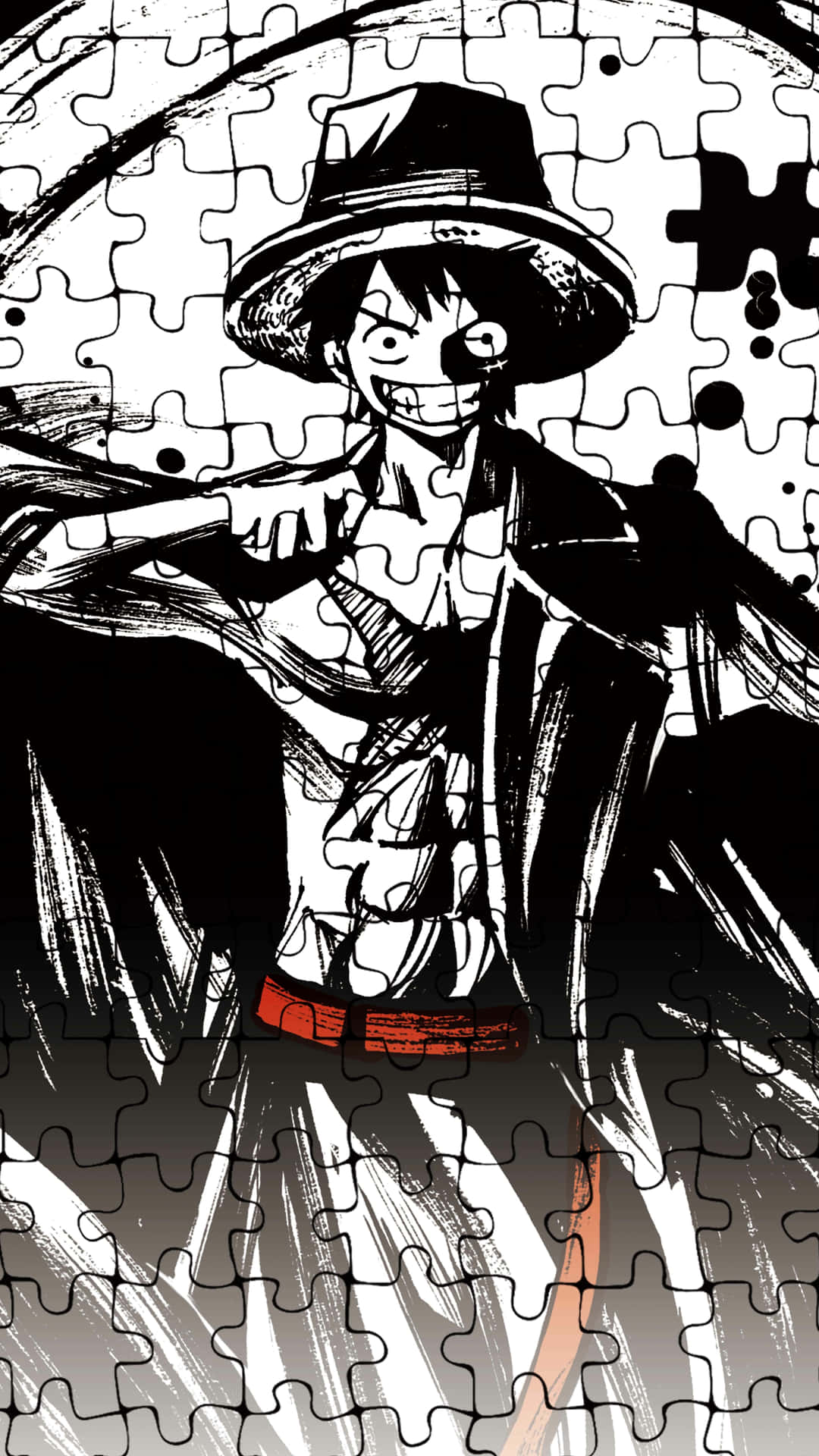 An Eye On The Prize - Luffy Black And White Background