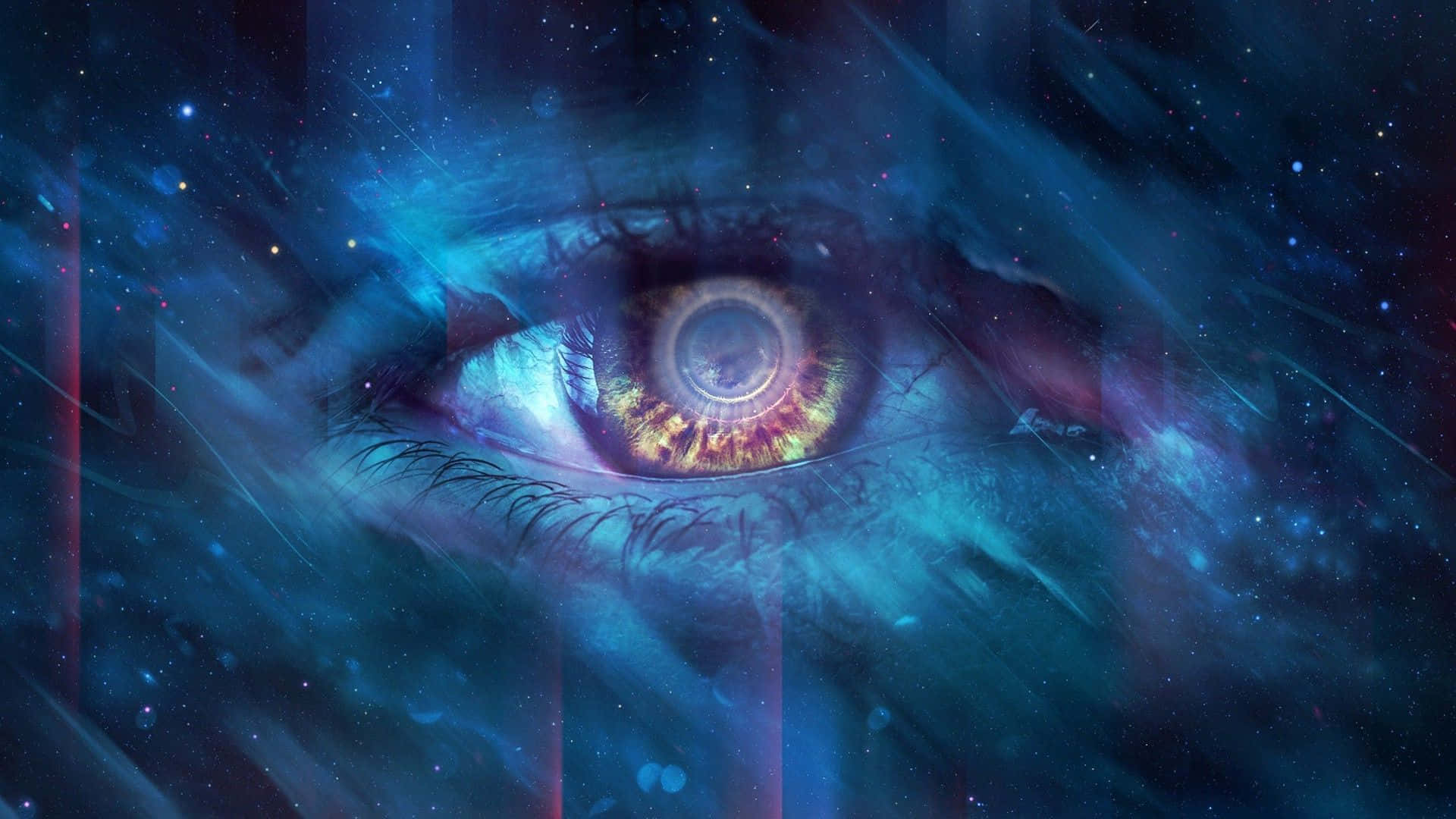 An Eye With A Starry Background Background