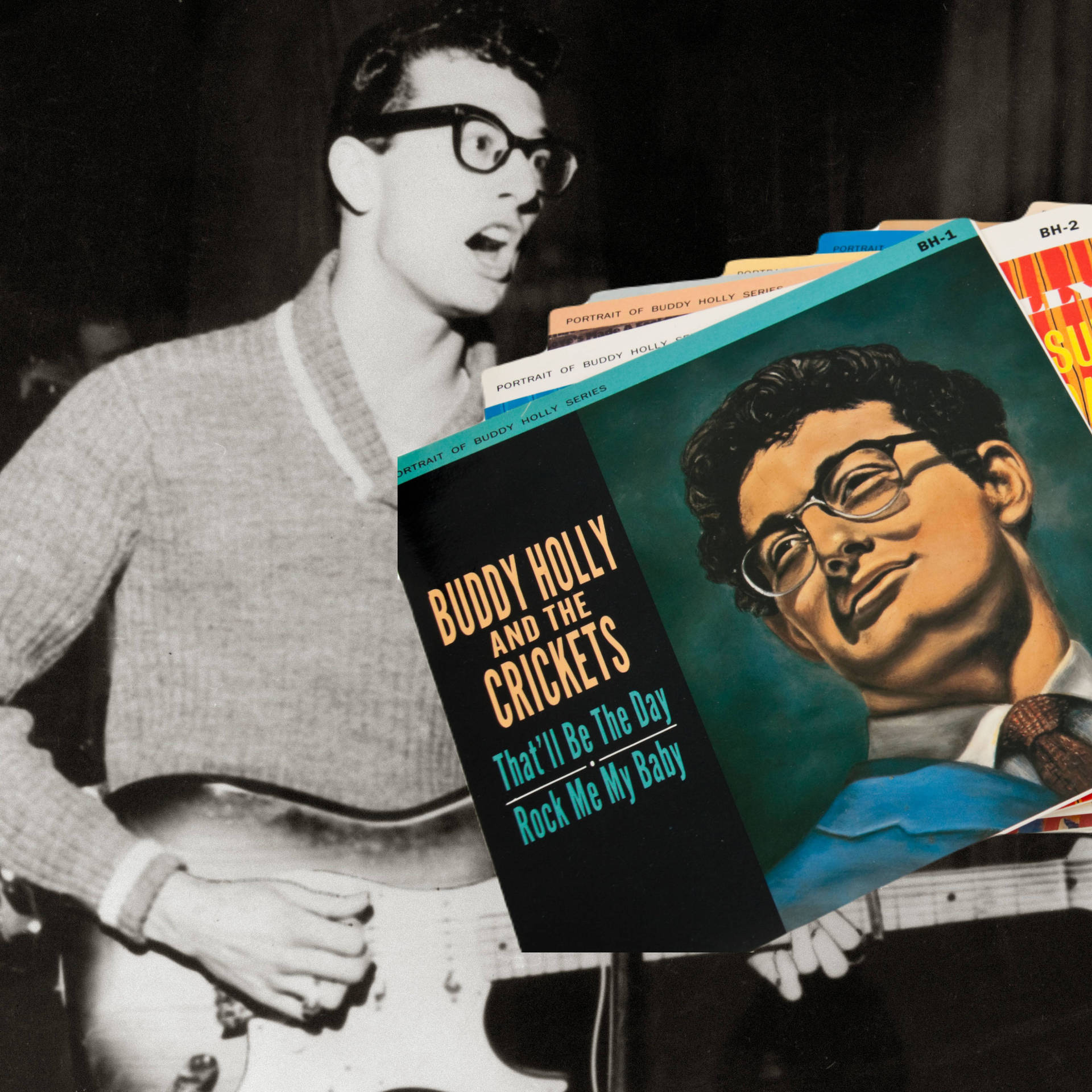 An Iconic Buddy Holly And The Crickets Album Cover Background