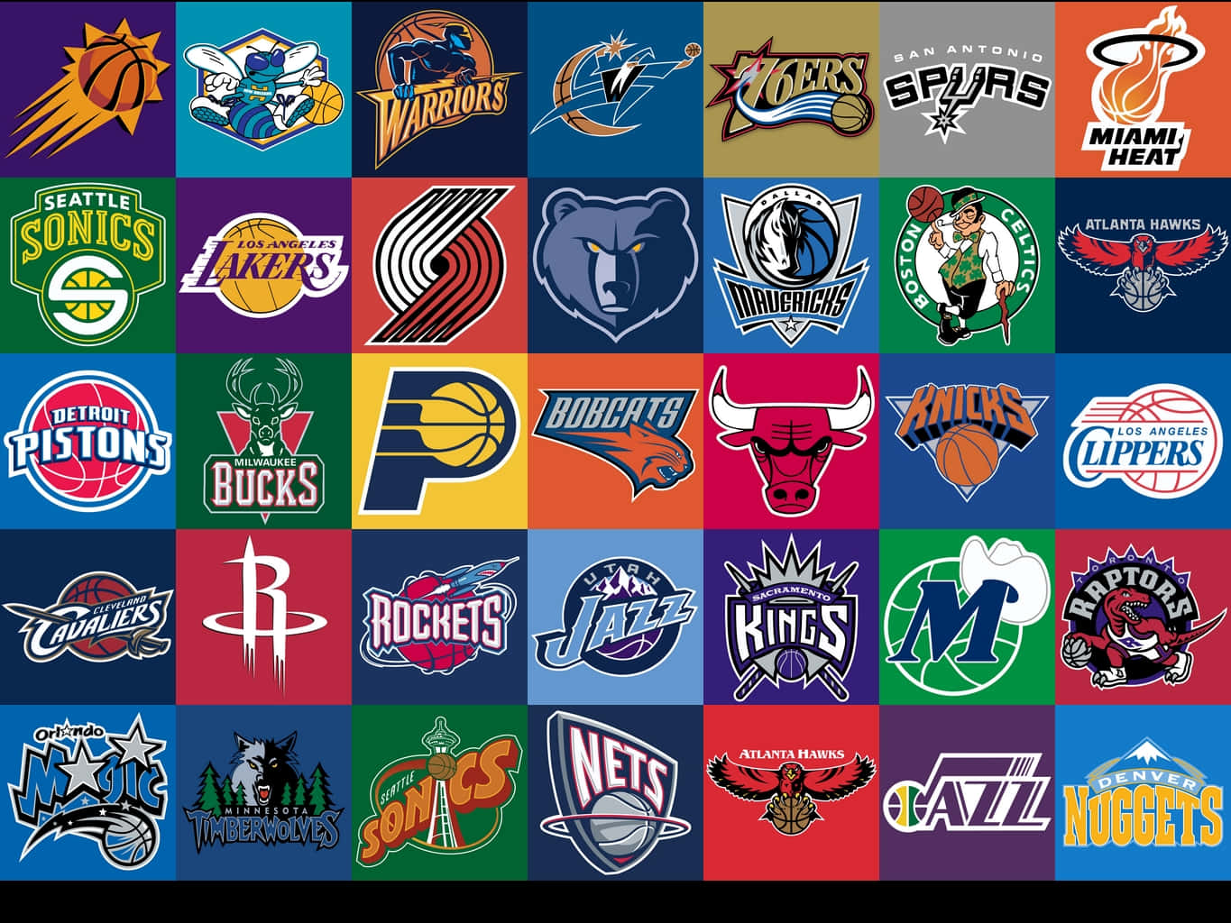 An Iconic Compilation Of The National Basketball Association's Team Logos Background