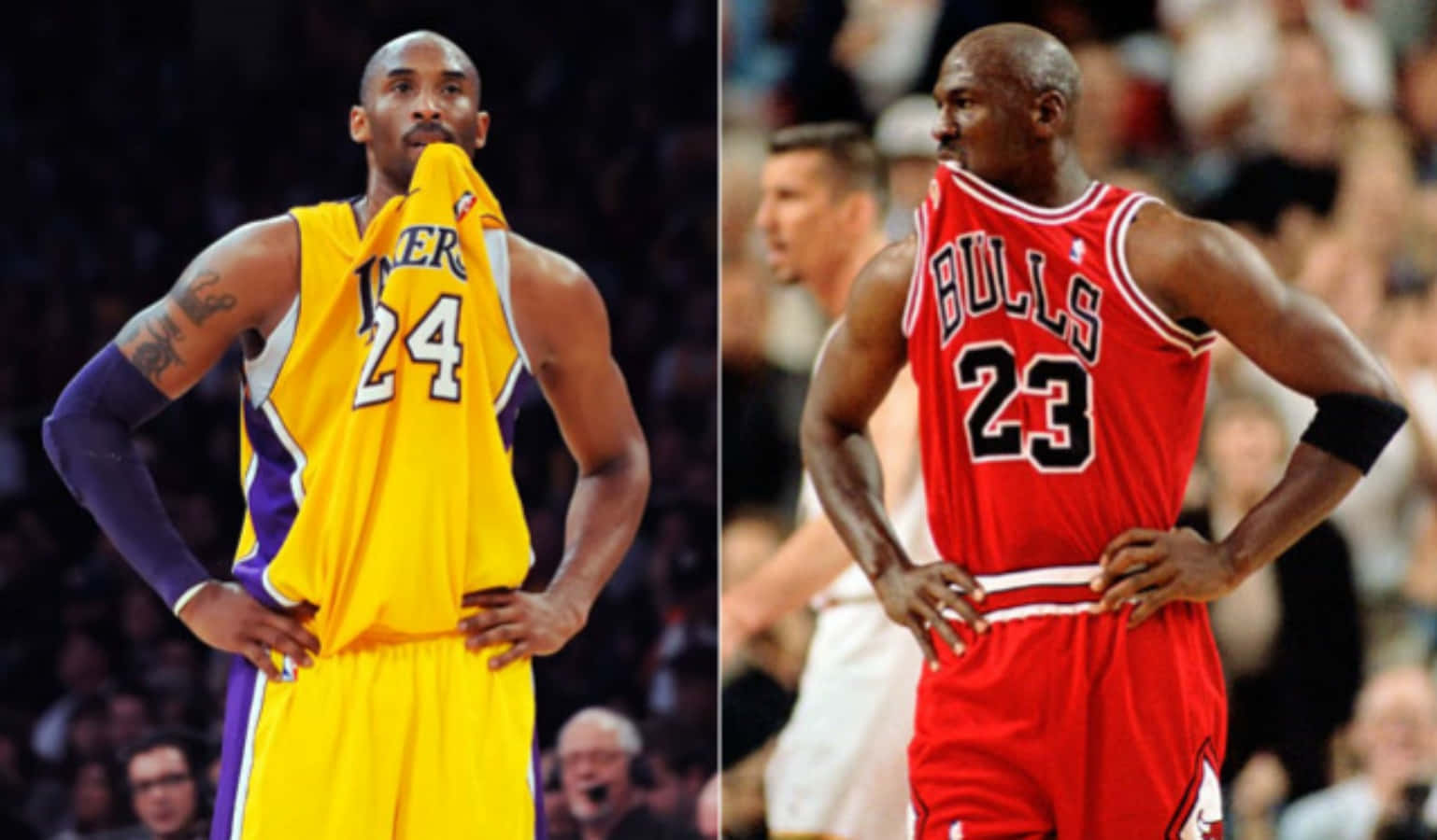 An Iconic Moment - Michael Jordan And Kobe Bryant Background