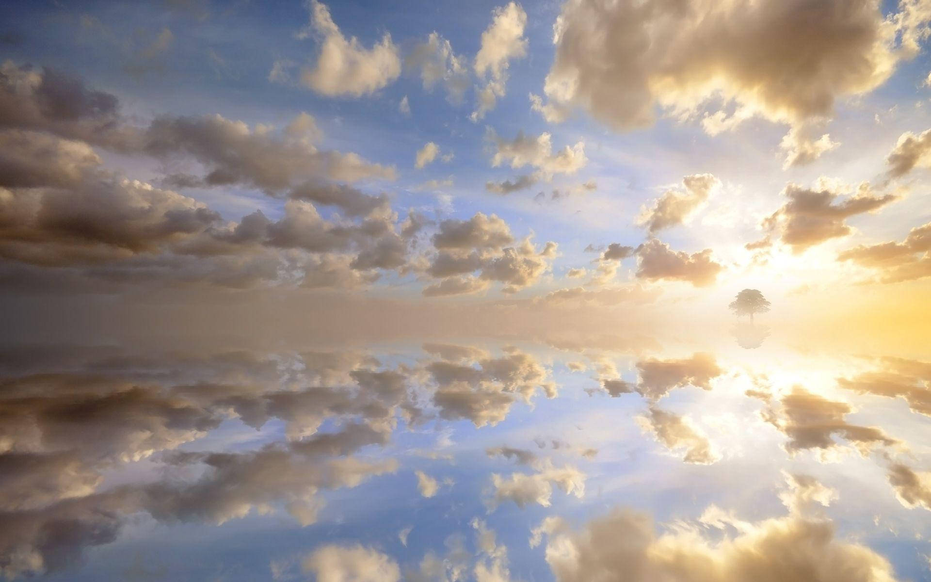 An Idyllic Sky Of Heavenly Clouds Background