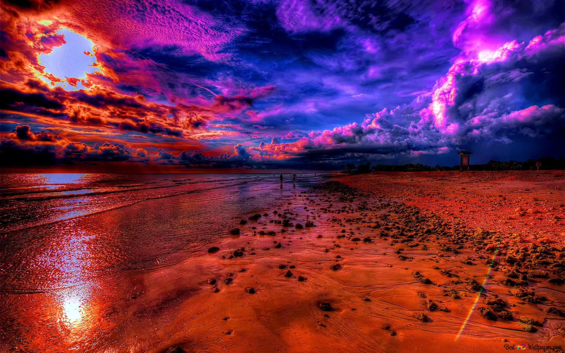 An Idyllic Sky Over An Untouched Beach. Background