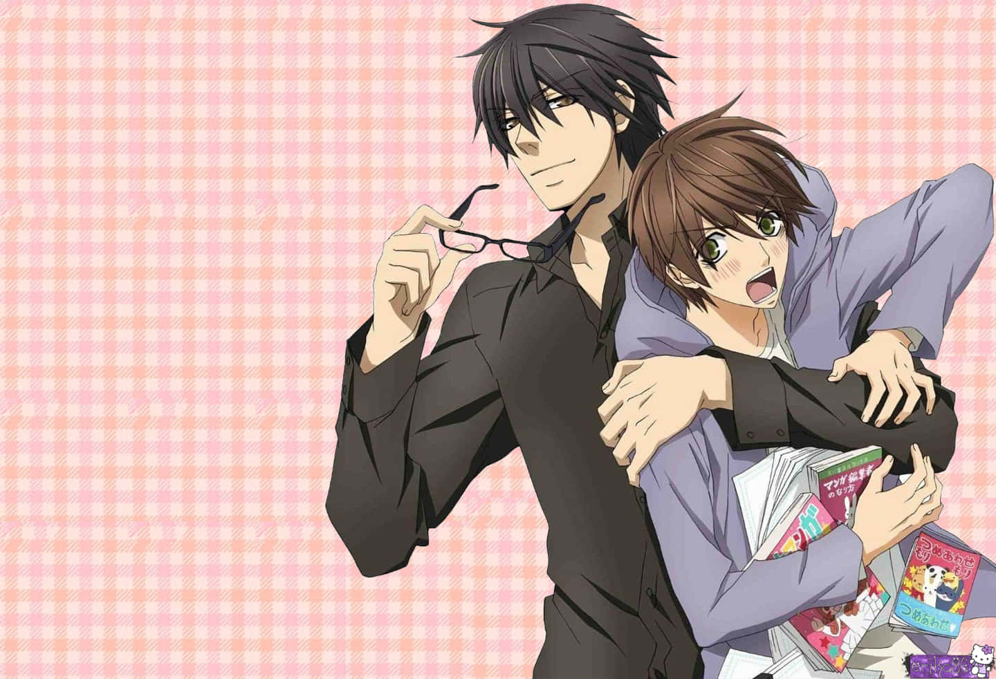 An Illustrated Gay Anime Couple Background