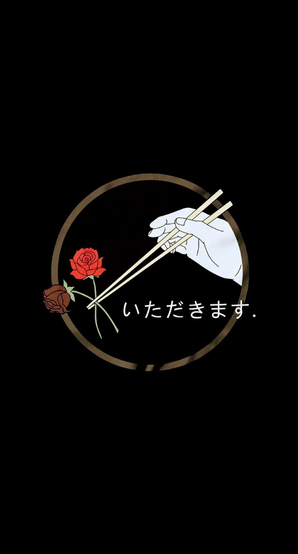 An Illustration Of A Dark Japanese Iphone Background