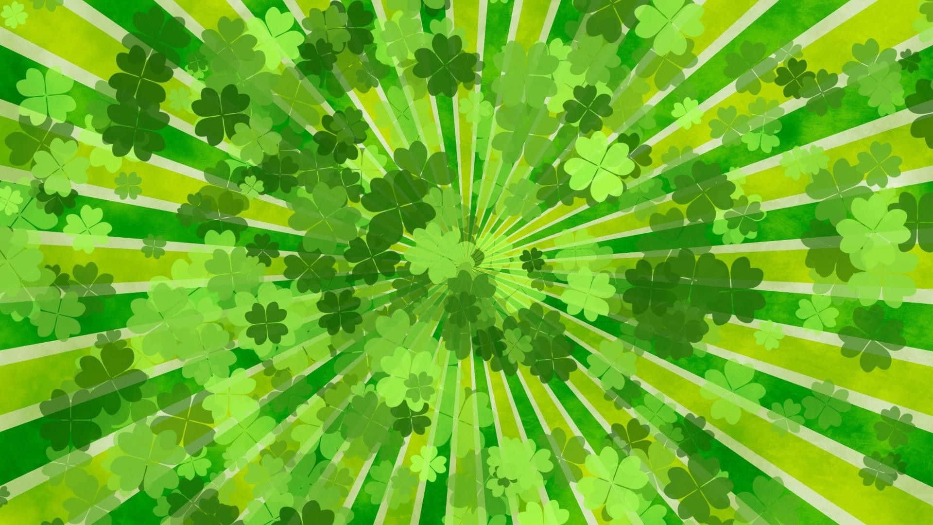 An Illustration Of A Four-leaf Shamrock, Symbol Of Good Luck.