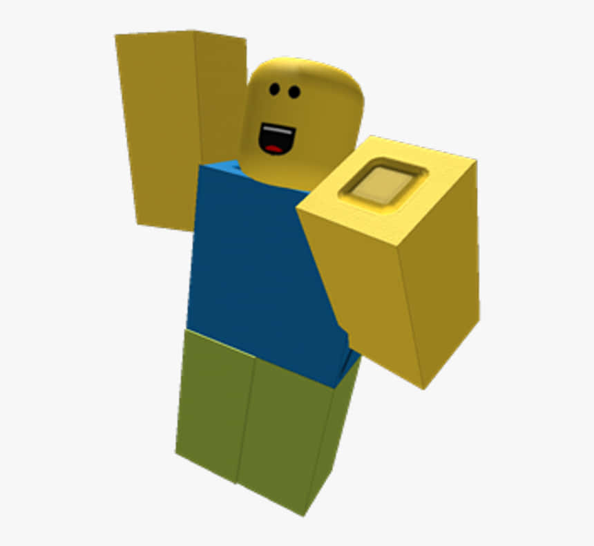 An Illustration Of A Roblox Noob Character Background
