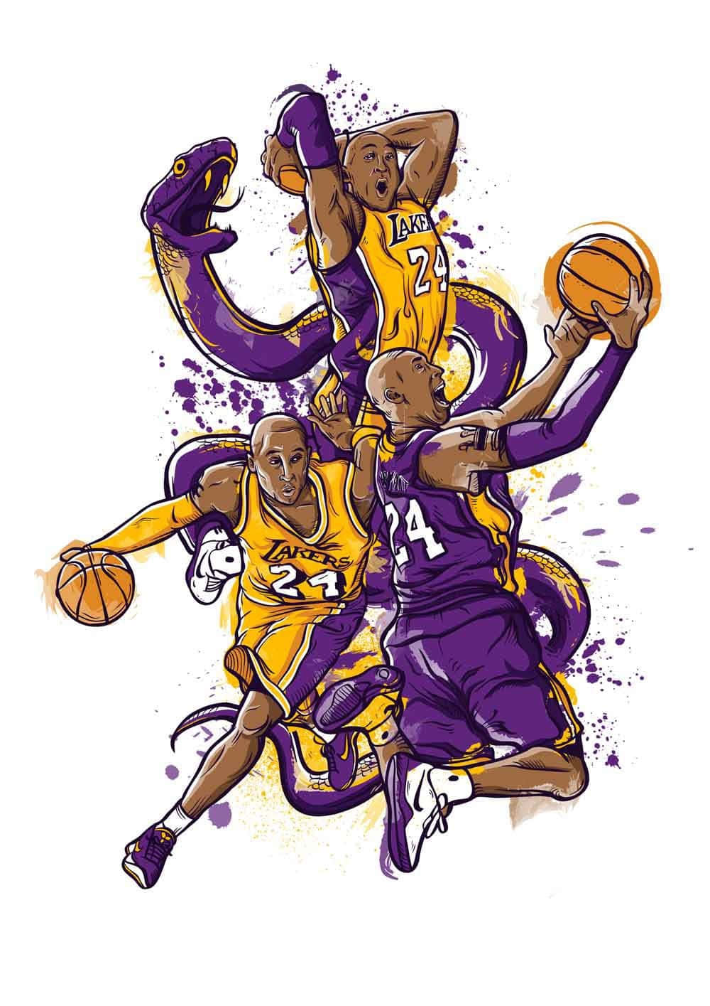 An Illustration Of Kobe Bryant Being Saluted By Thousand Adoring Fans Background