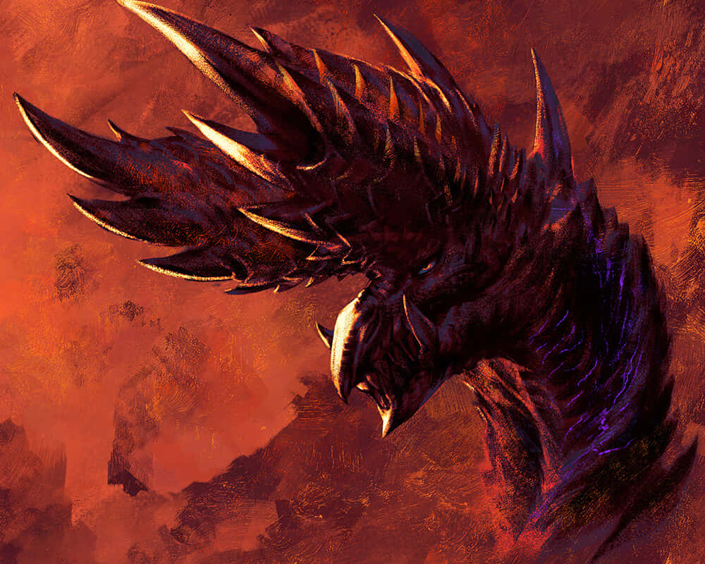 An Illustration Of Rodan, A Large Mythical Fire-breathing Creature Background