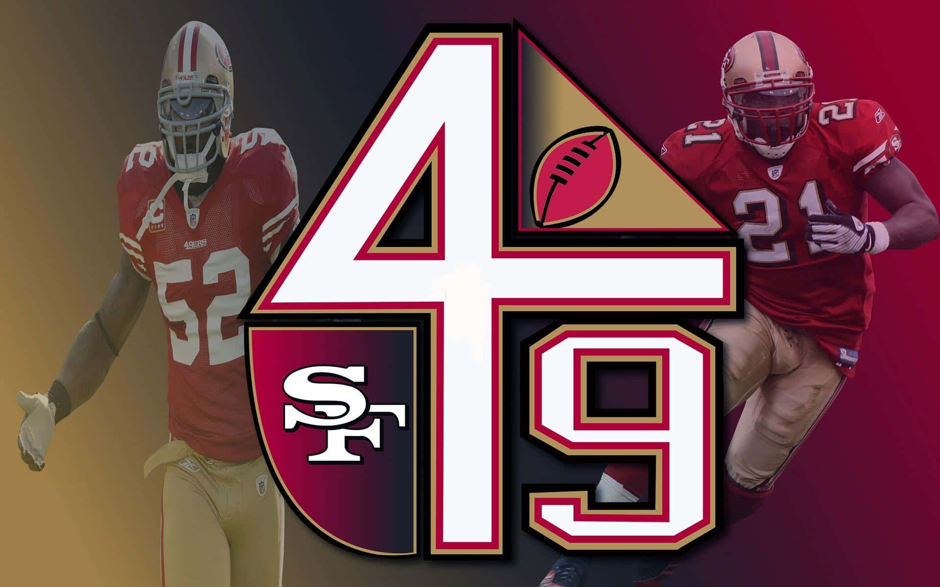 An Illustration Of The 49ers Logo - A Red And Gold Shield