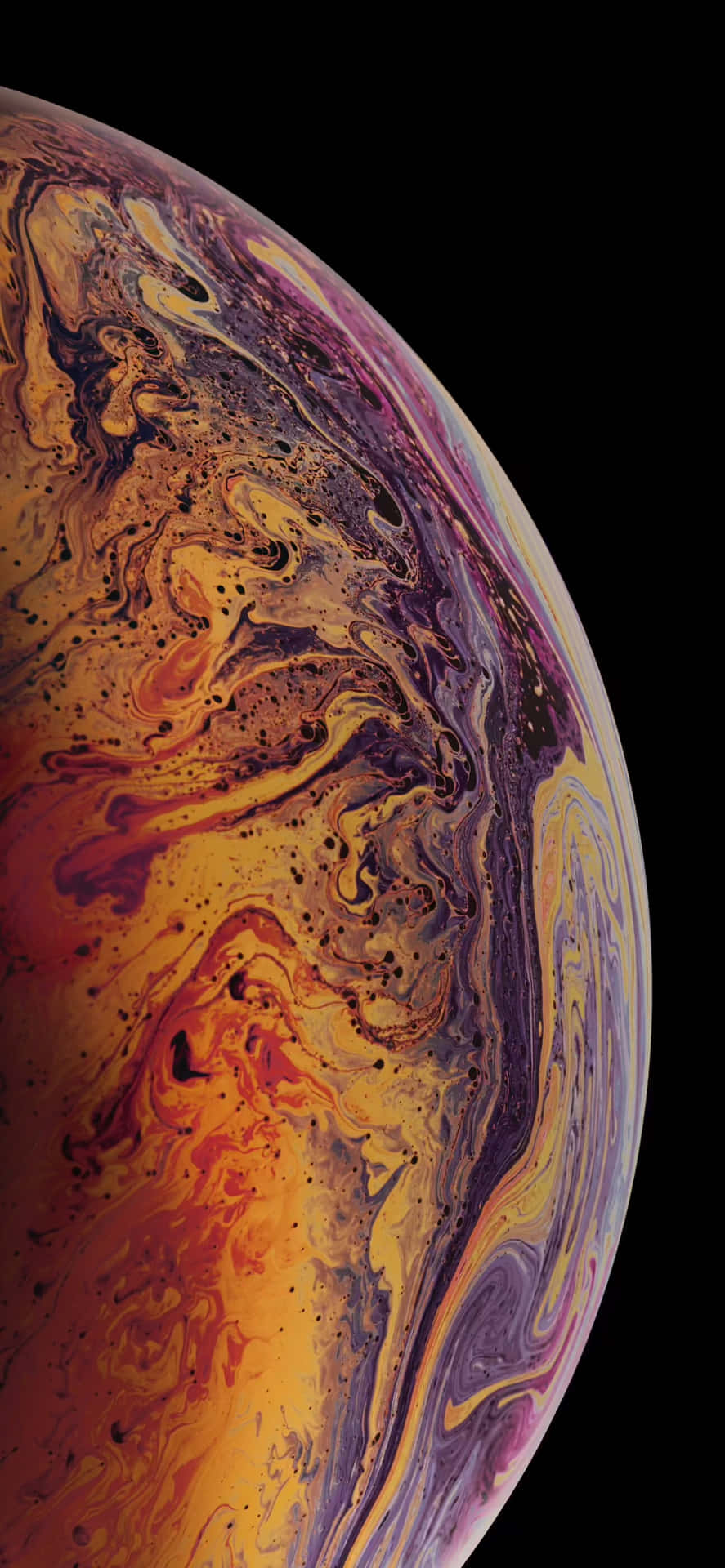 An Image Of An Apple Iphone Xs With A Colorful Swirl