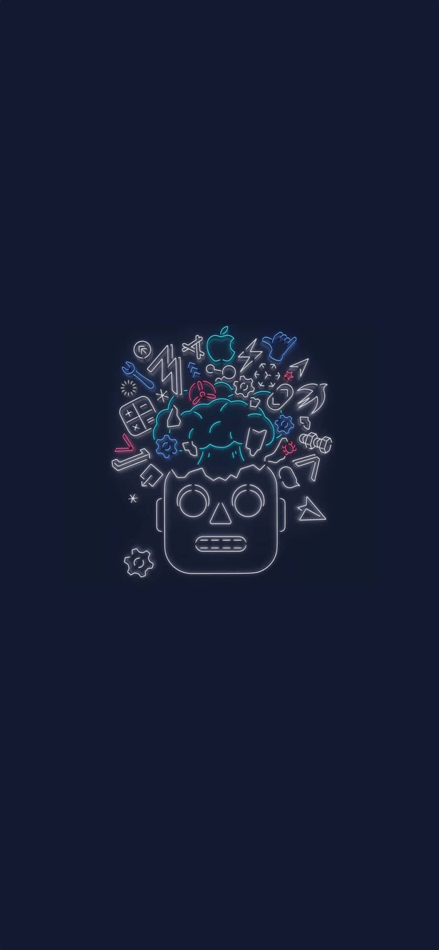 An Image Of An Apple Logo With A Bunch Of Different Objects Background