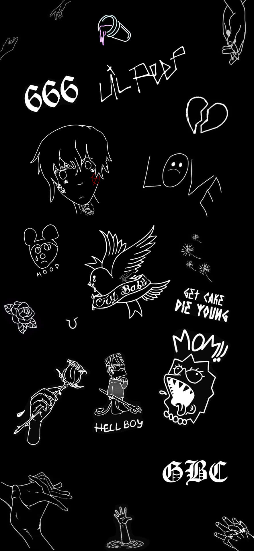 An Image Of The Iconic Lil Peep Logo Background