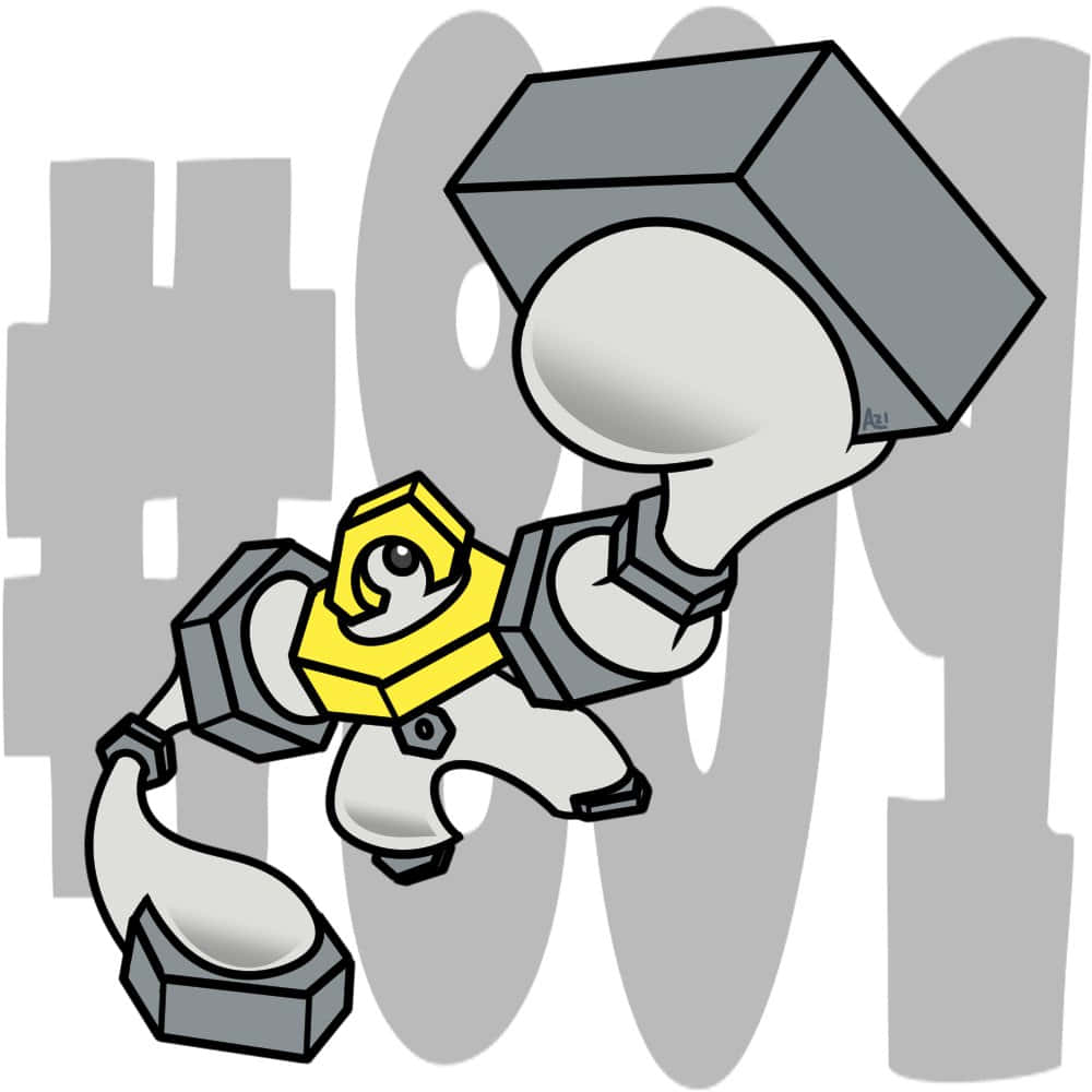 An Impressive Display Of Strength - Melmetal Lifting Silver Metal Background