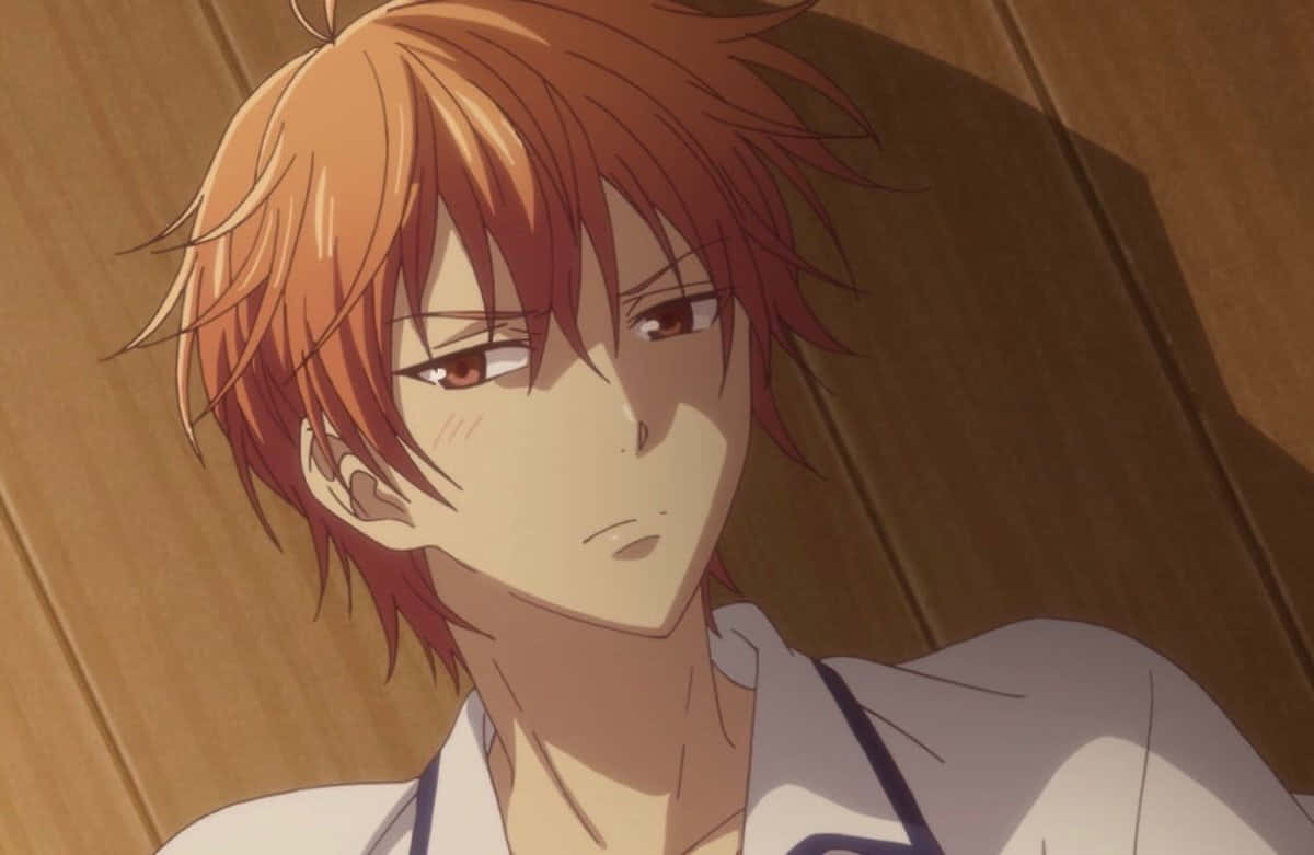 An Intense Moment Between Kyo Sohma And Tohru Honda In The Anime Series Fruits Basket Background