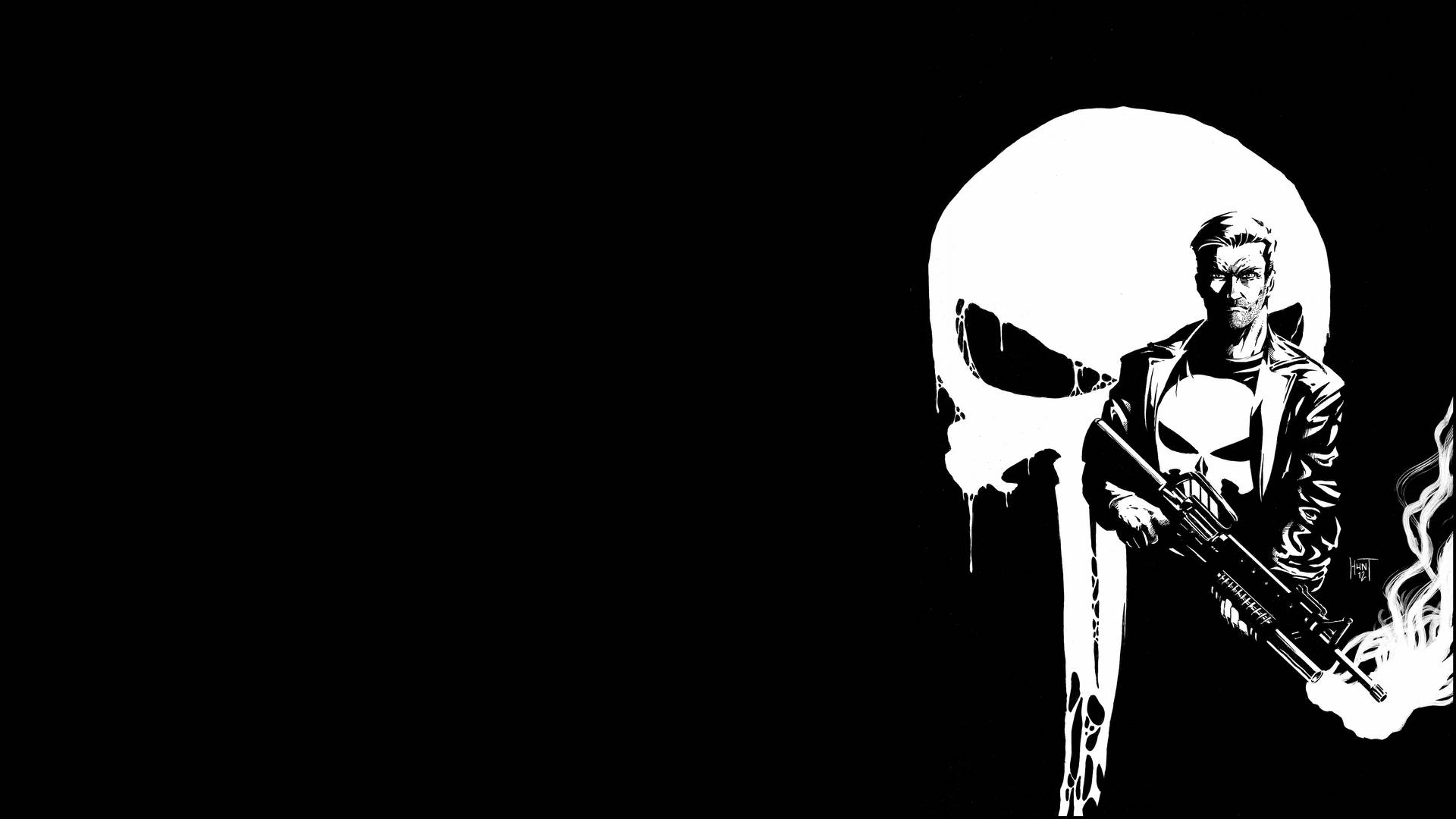 An Intense, Ruthless Punisher Logo In High Resolution, Showcasing The Iconic Skull In Menacing Detail Background