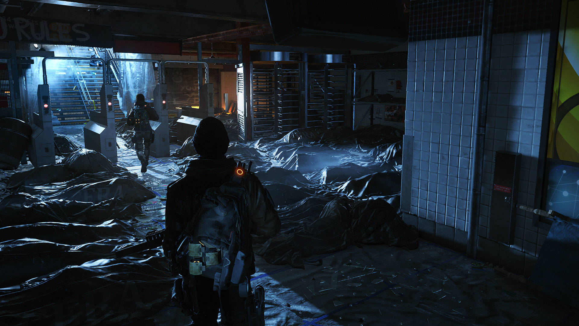 An Intense Scene From The Division Game Background