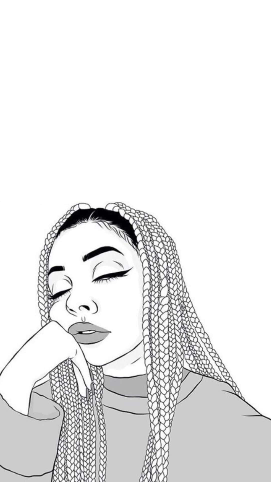 An Intimate Drawing Of An Artist In The Moment. Background