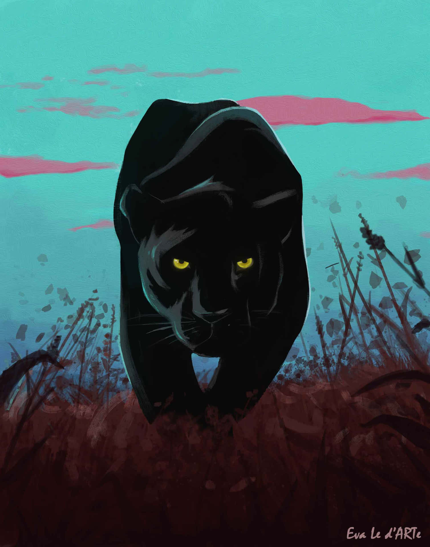 An Intimidating And Majestic Cool Black Panther Background
