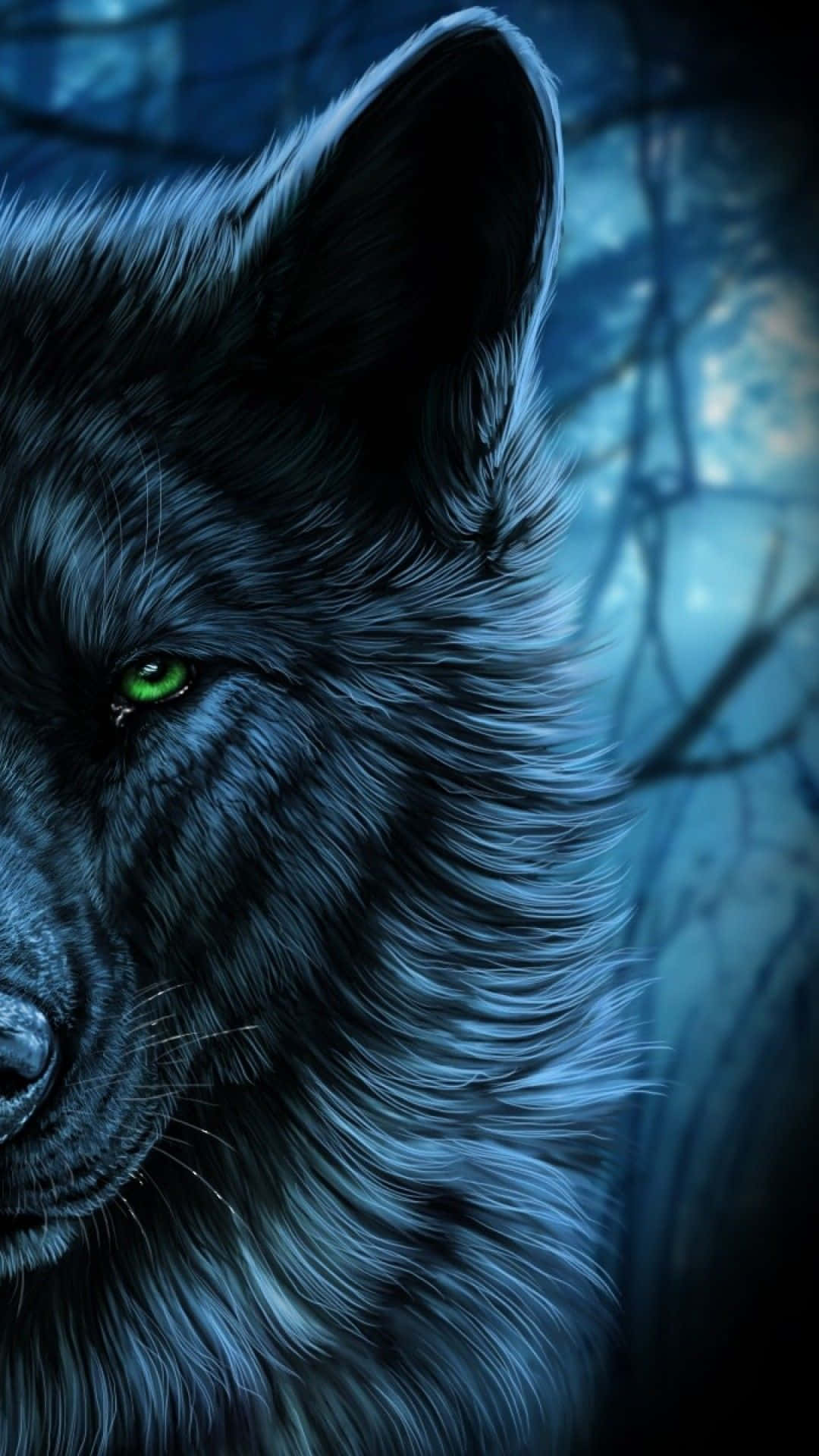 An Intriguing Iphone Wallpaper With A Wolf Image