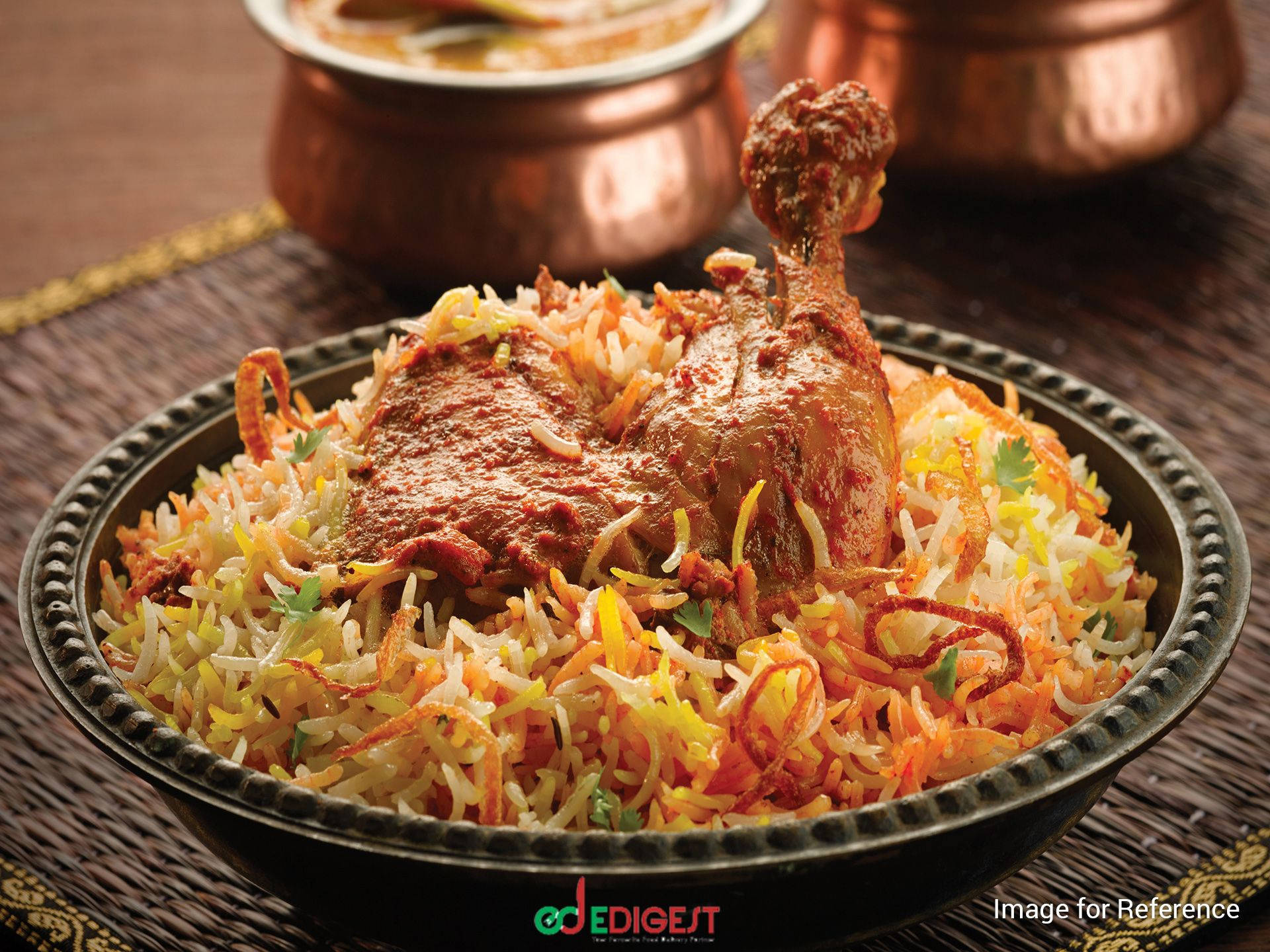 An Inviting Platter Of Scrumptious Biryani Background