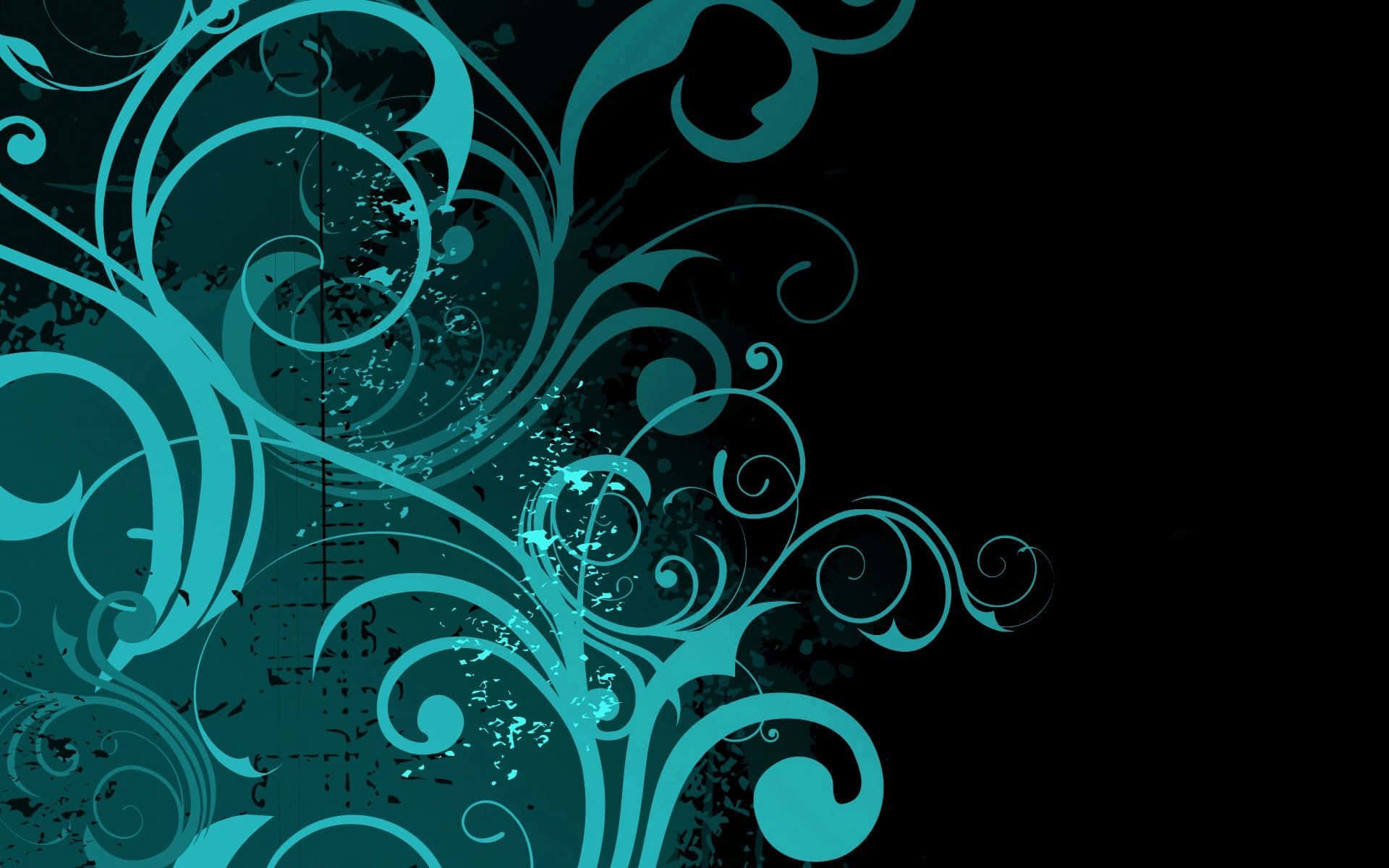An Inviting Yet Elegant Wallpaper With Black And Teal Background