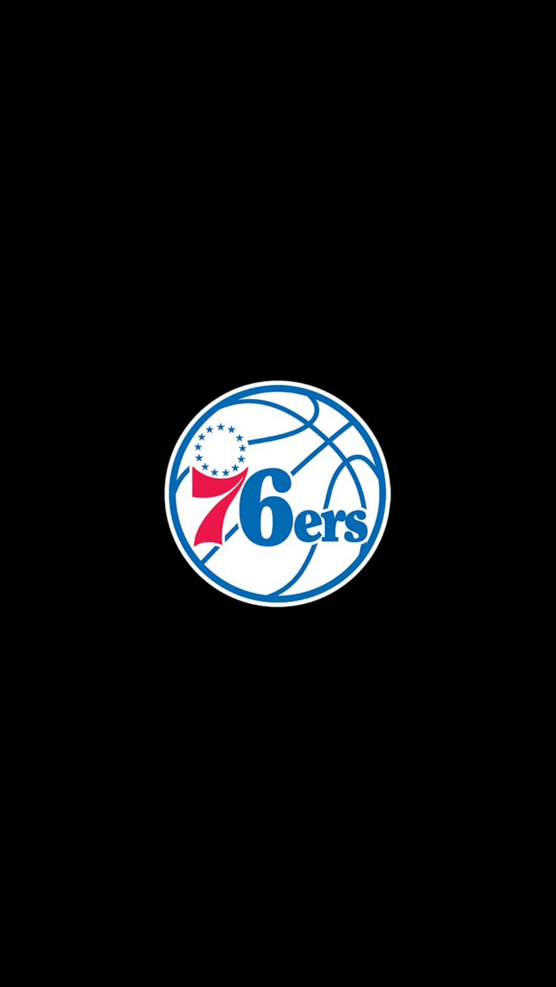 An Iphone Showing The Iconic Philadelphia 76ers Logo Background