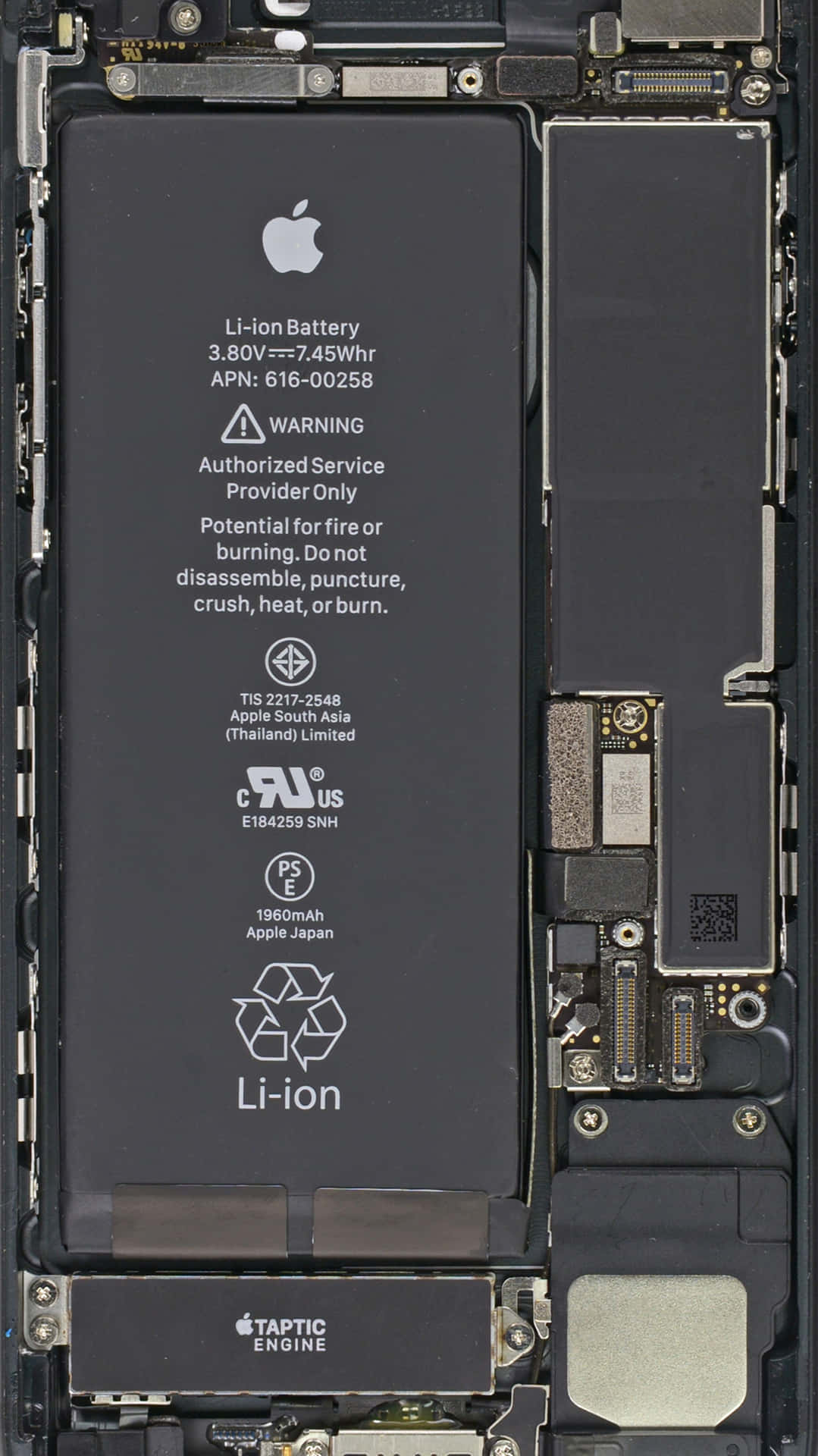 An Iphone With Its Battery Removed Background