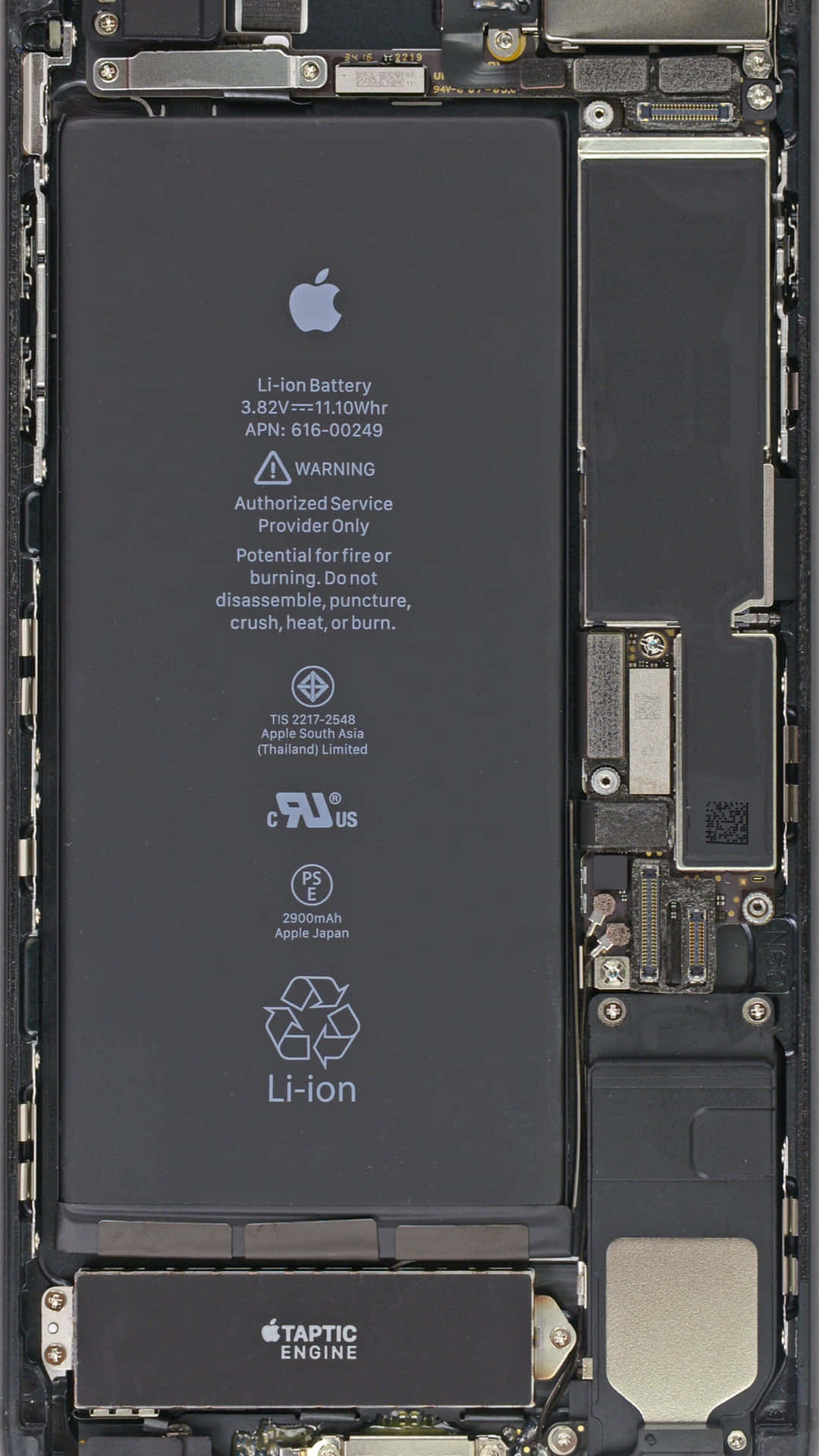 An Iphone With The Battery Removed Background