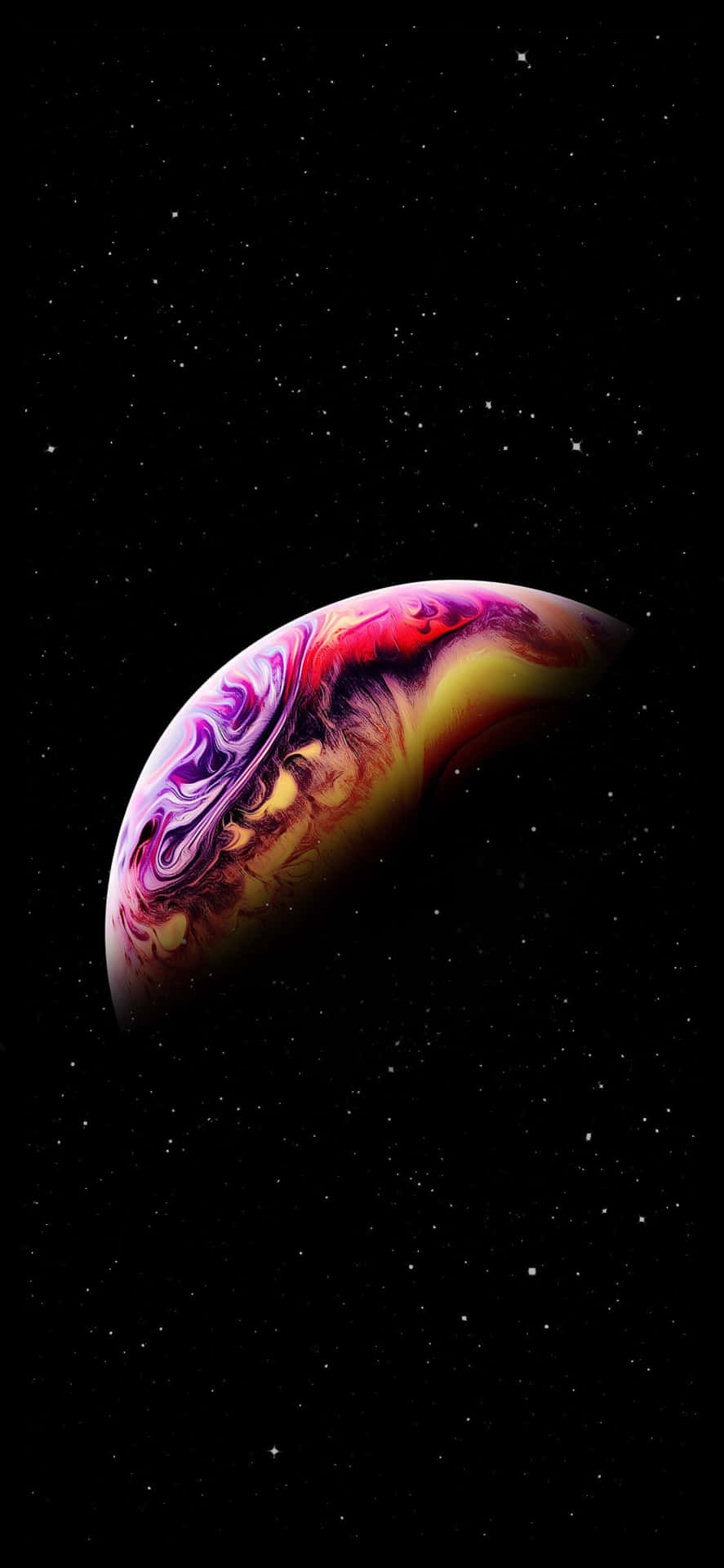 An Iphone Xs Max In Space With A Colorful Background