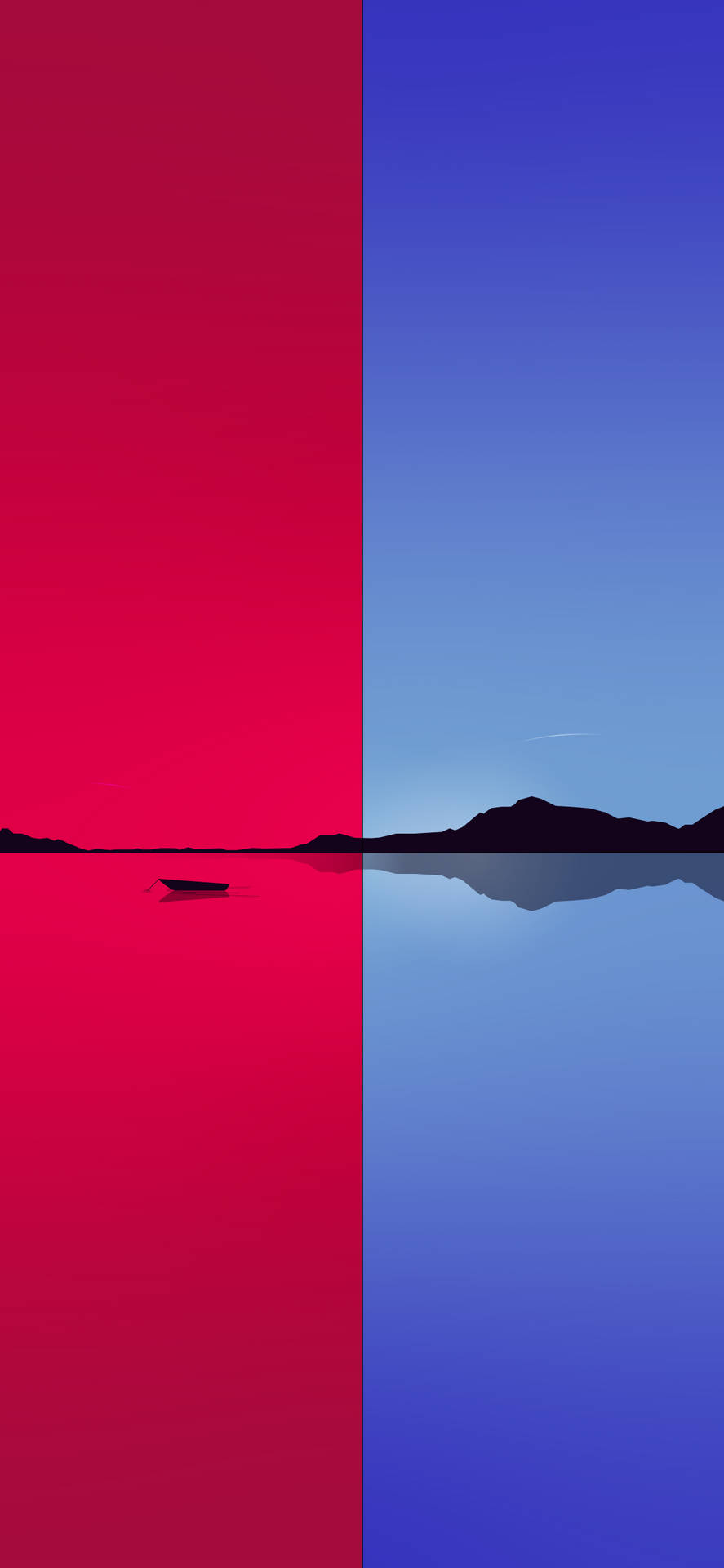 An Island Split In Two Colors Background