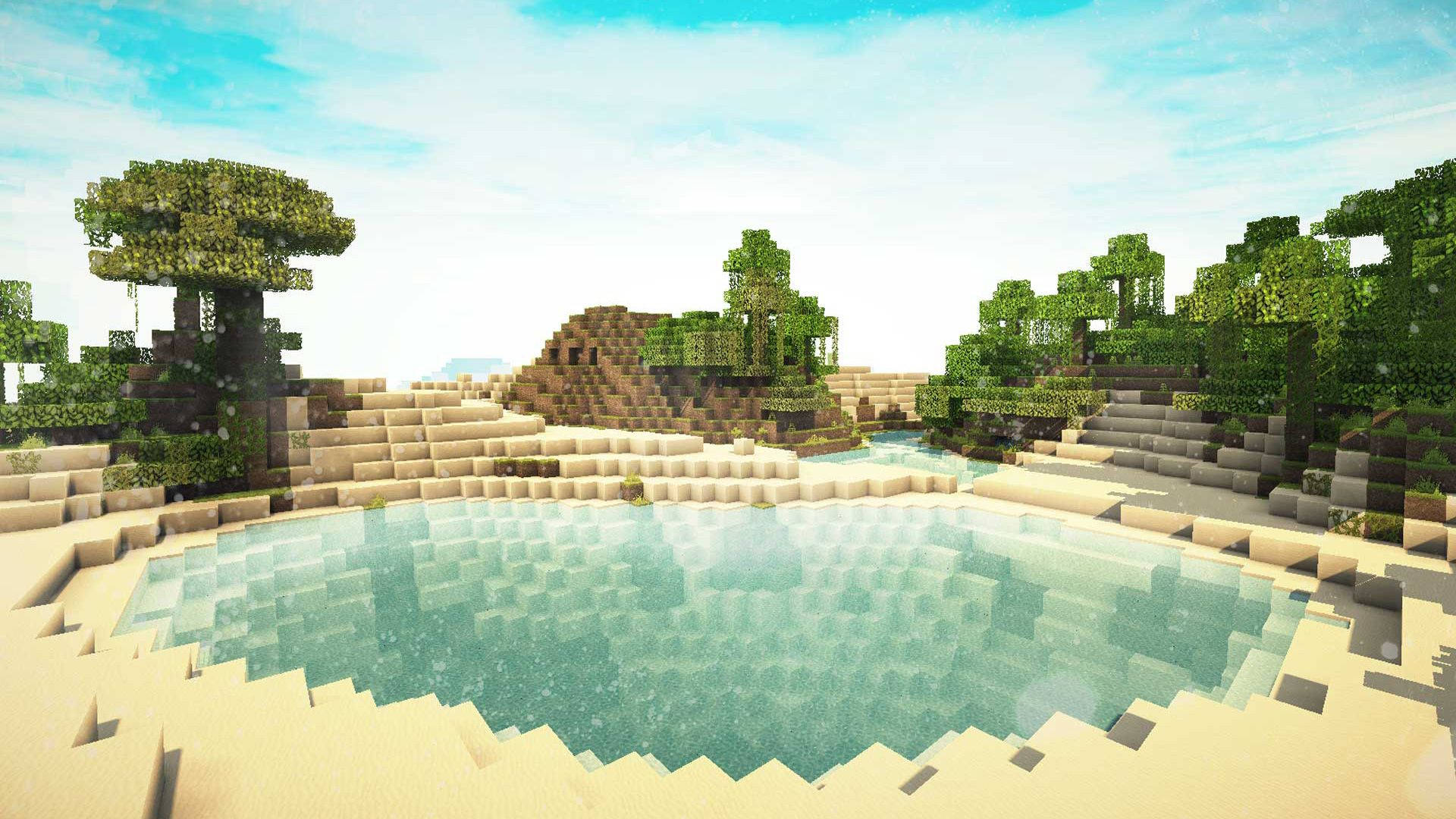 An Oasis In Minecraft Landscape