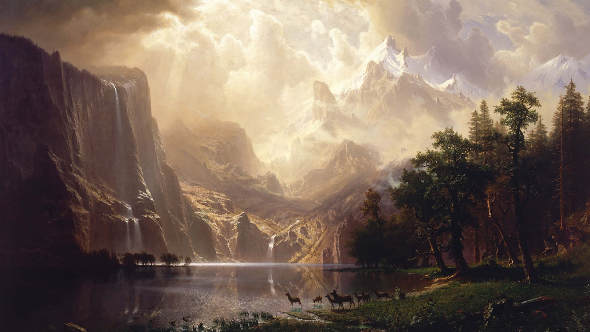 An Oil Painting Featuring Serene Abstract Art Background