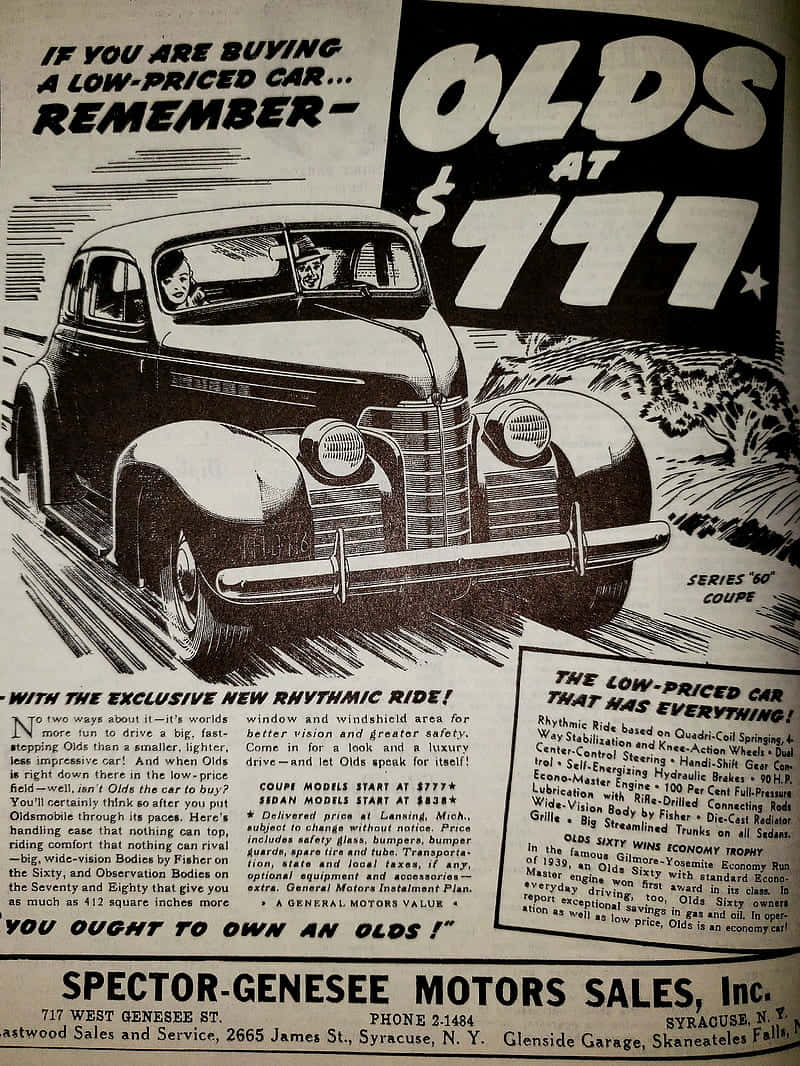 An Old Advertisement For A Car Background