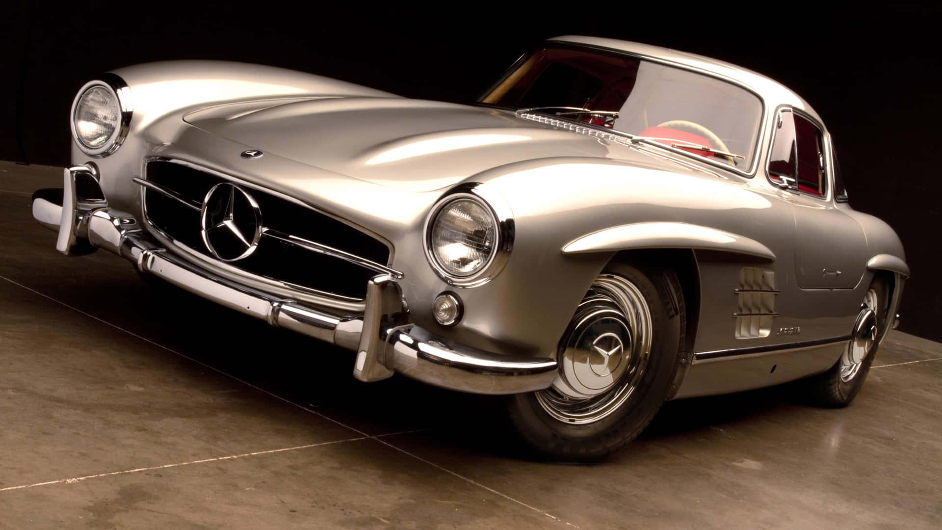 An Old Classic Mercedes Car, Shining In The Sunlight. Background