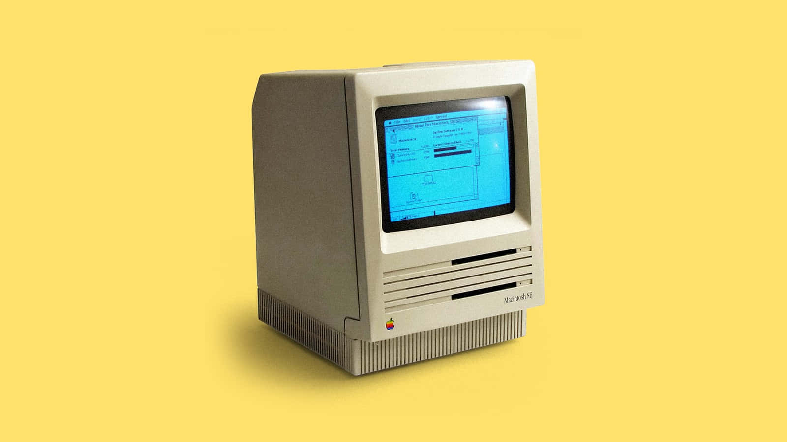 An Old Computer Retrospectively Placed In A Modern Setting Background