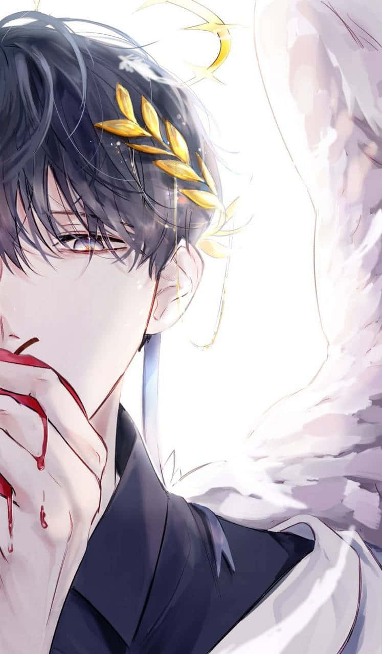 An Omniscient Man With Apple Background