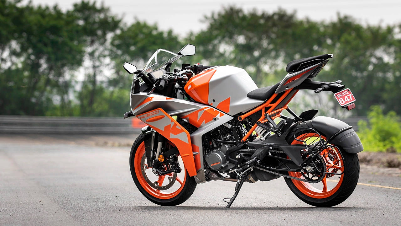 An Orange And Silver Ktm Rc 200 Background