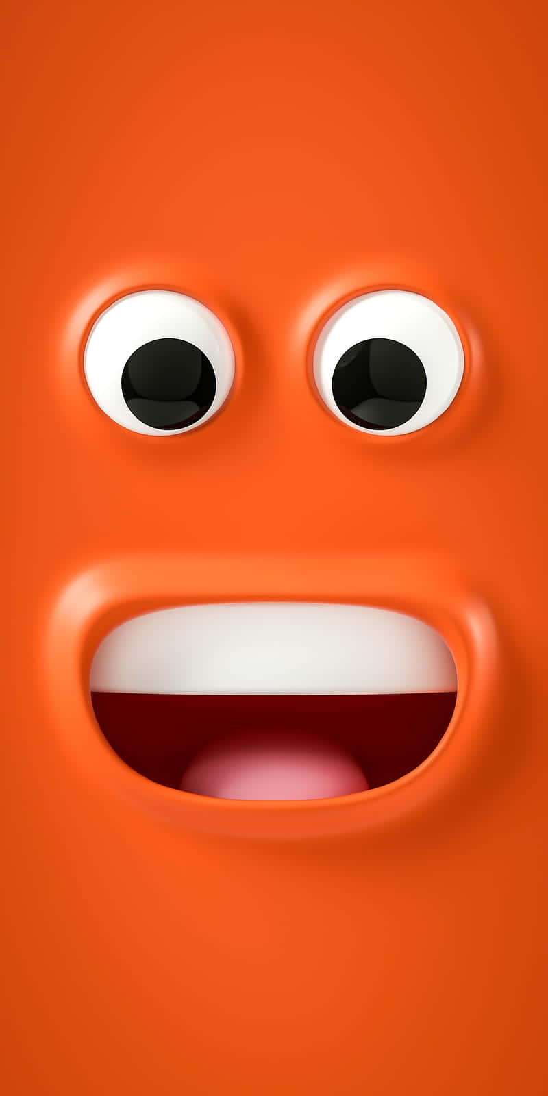 An Orange Face With Big Eyes And Big Mouth Background