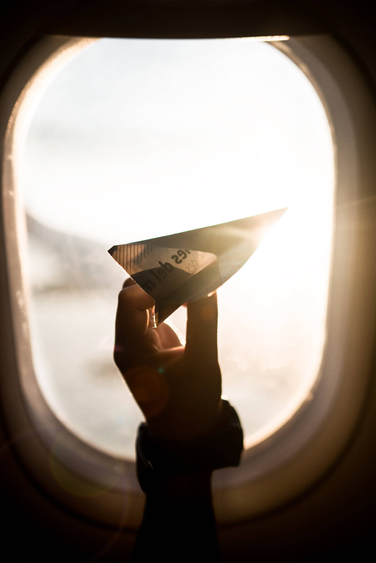 An Origami In The Plane Window Background