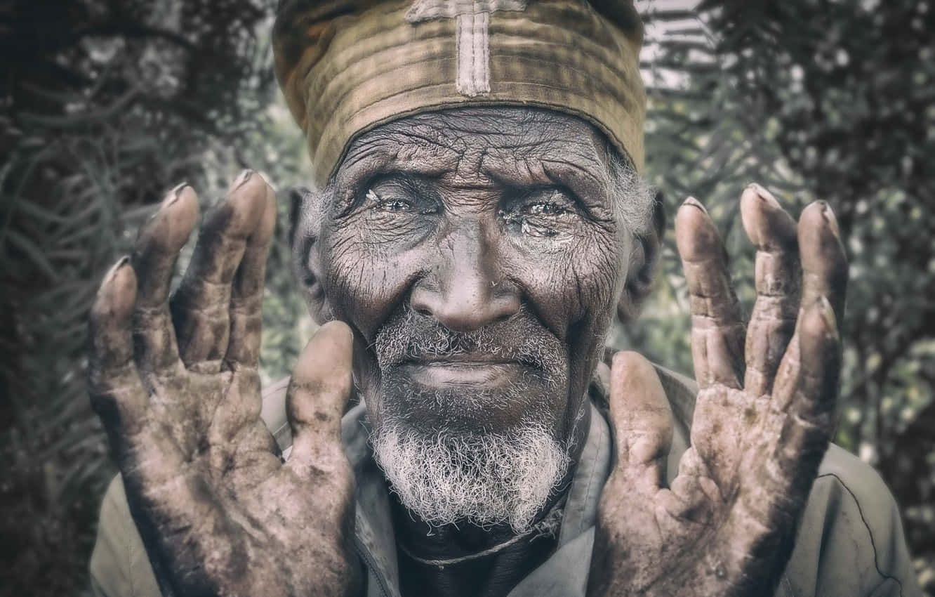 An Orthodox Priest In Lalibela Background