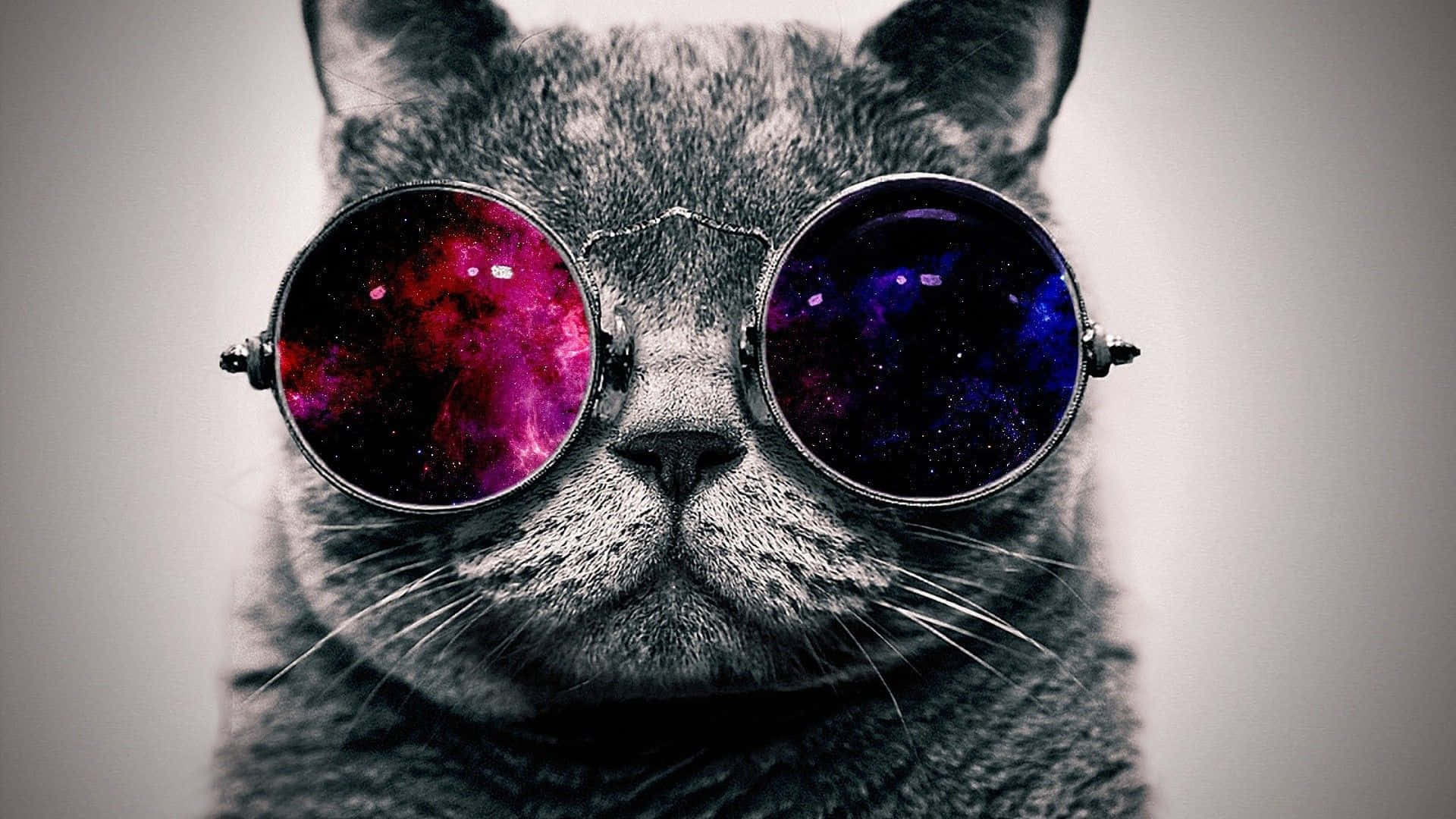 An Out Of This World Galactic Cat Background