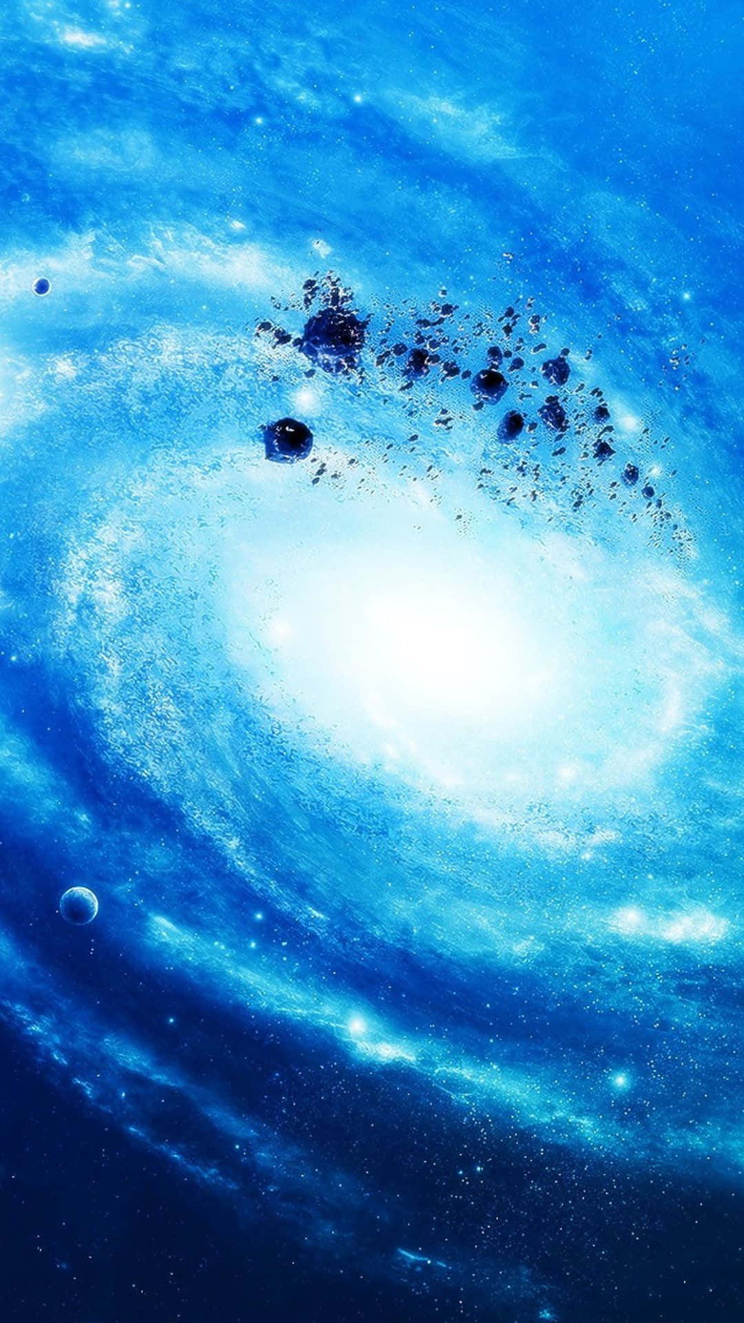 An Out Of This World Phone Experience With The Blue Galaxy Iphone Background