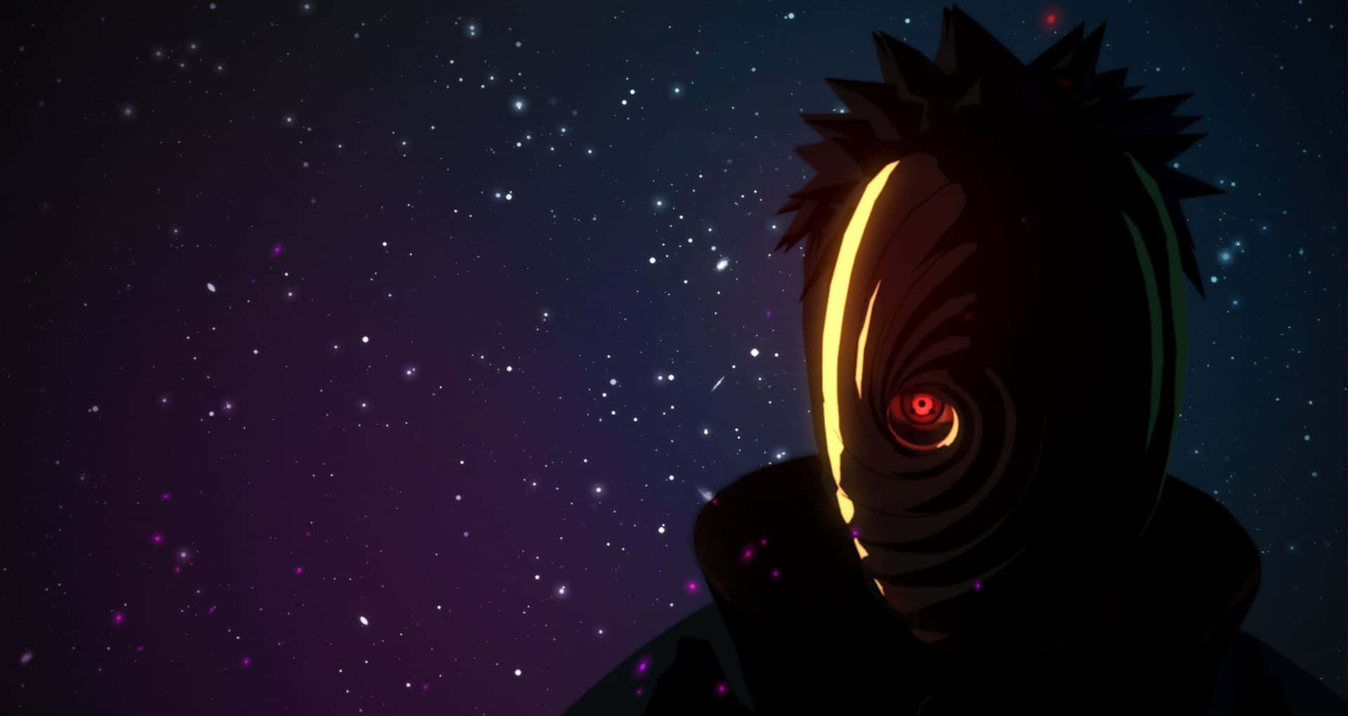 An Uchiha Clan Member Wearing An Obito Mask Background